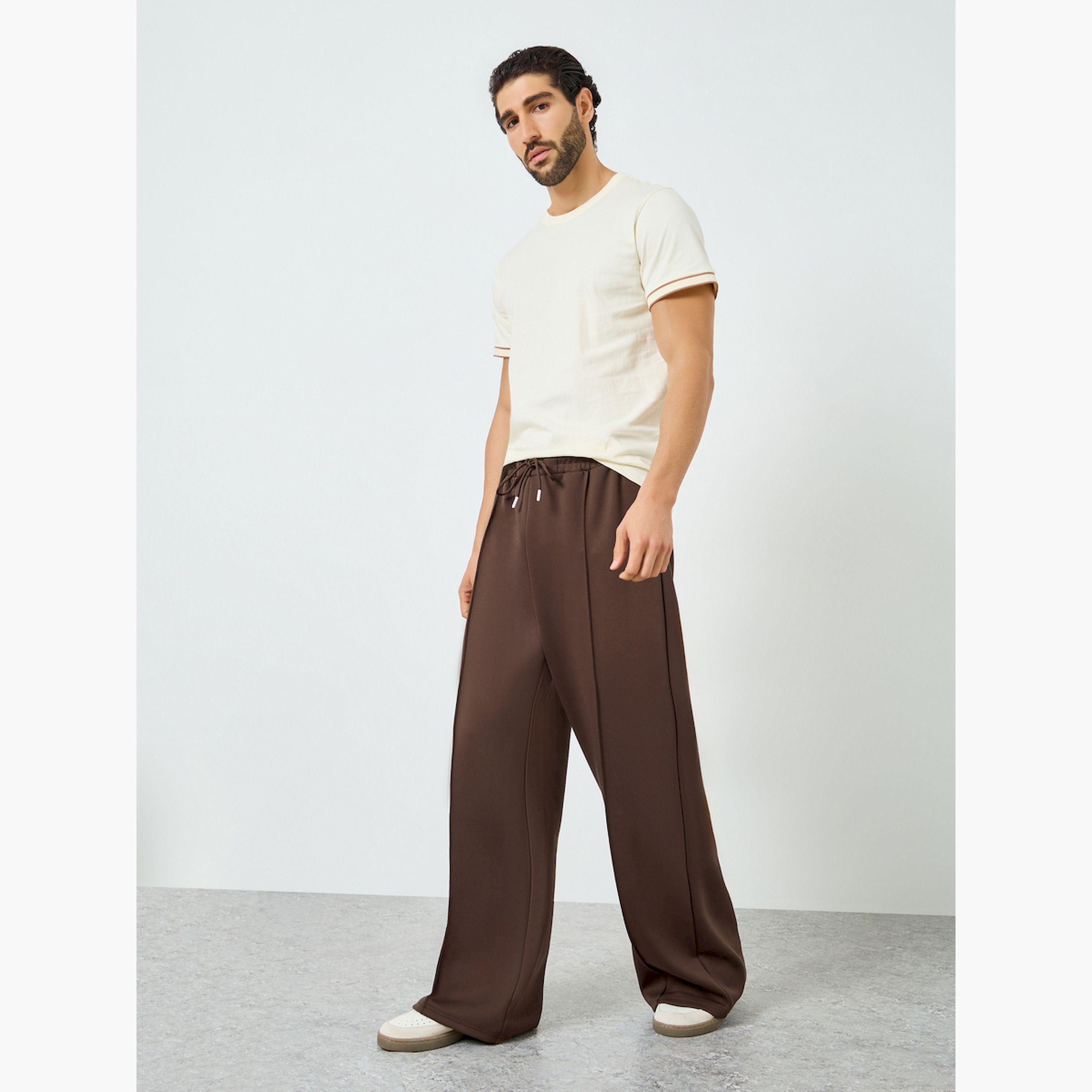 بنطال رياضي رجالي بني أرجل واسعة-men-clothing-bottoms-joggers-image-2