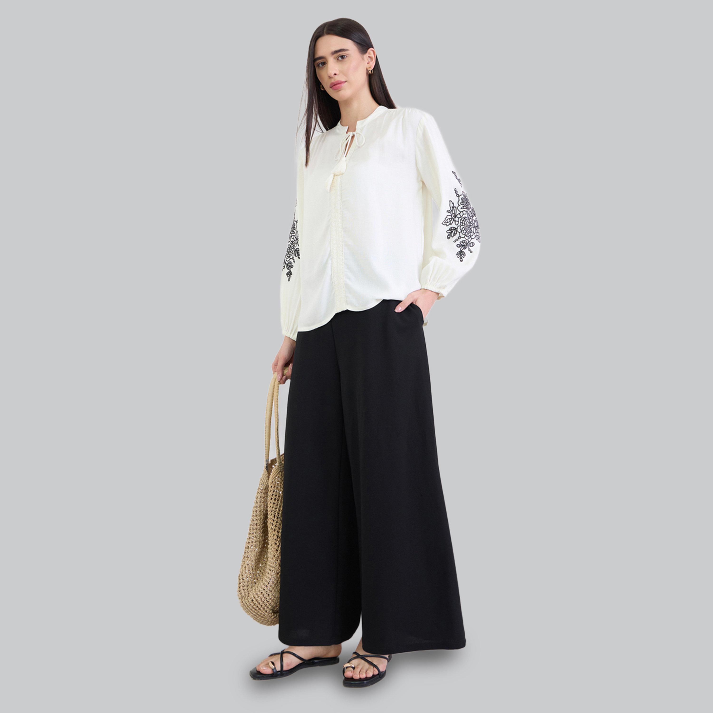 بلوزة مطرزة بأكمام منفوخة-women-clothing-shirtsandblouses-blouses-image-2