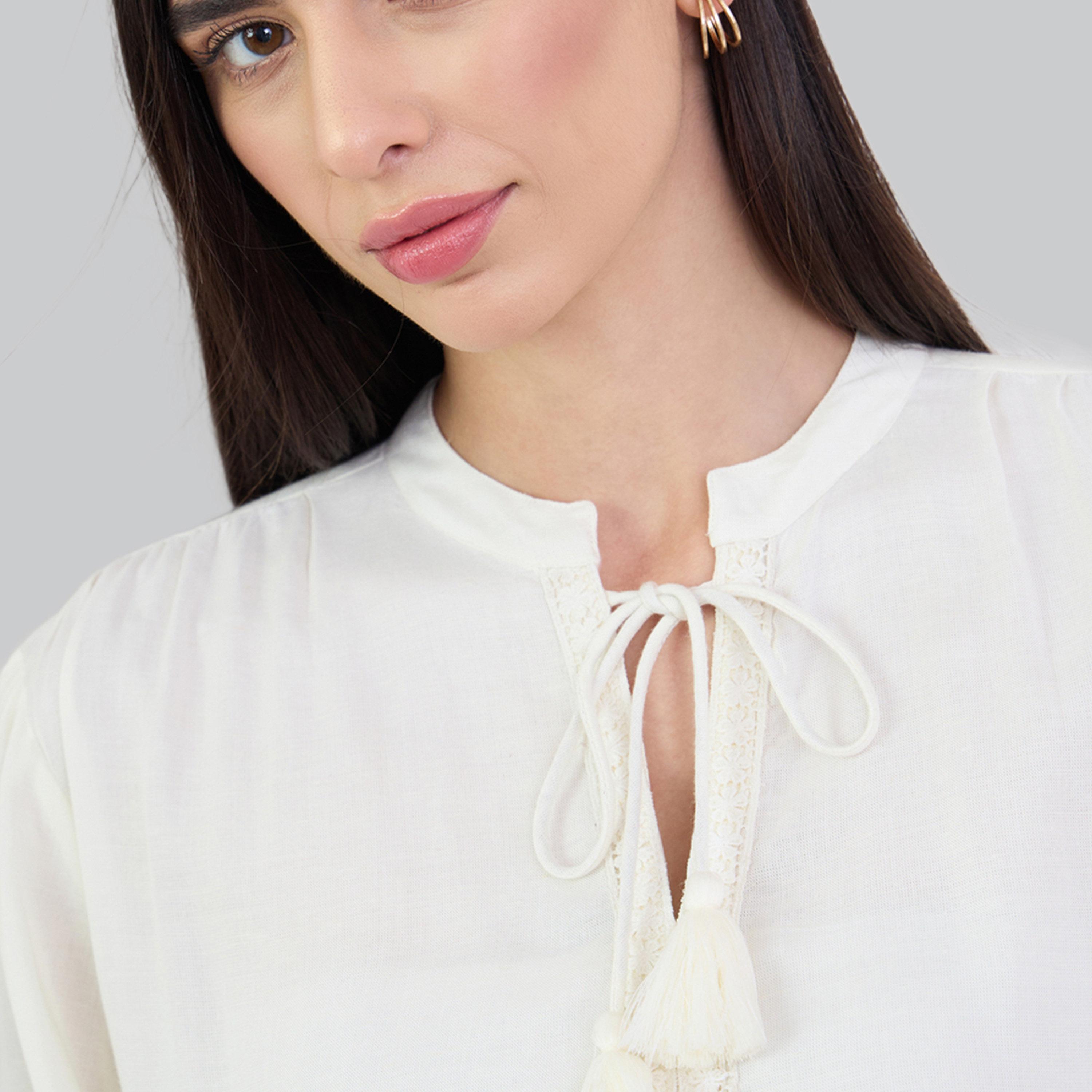 Styli Off-White Embroidered Balloon Sleeve Blouse-women-clothing-shirtsandblouses-blouses-image-4