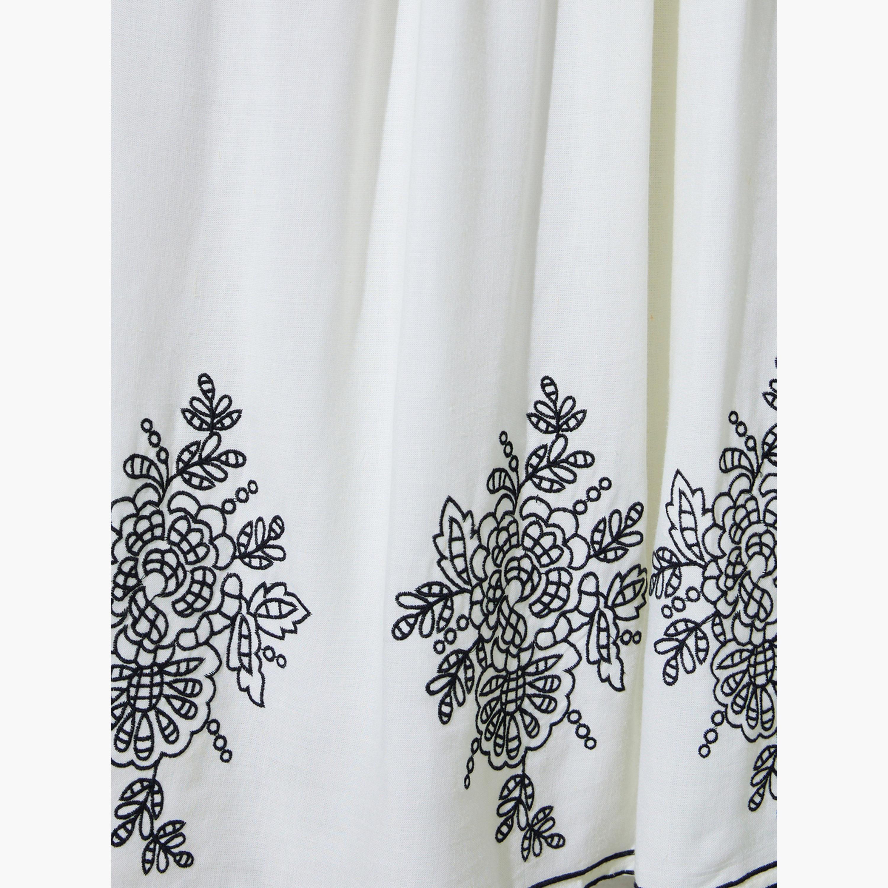 Styli Off White Embroidered Hem A-Line Maxi Skirt-women-clothing-skirts-image-4