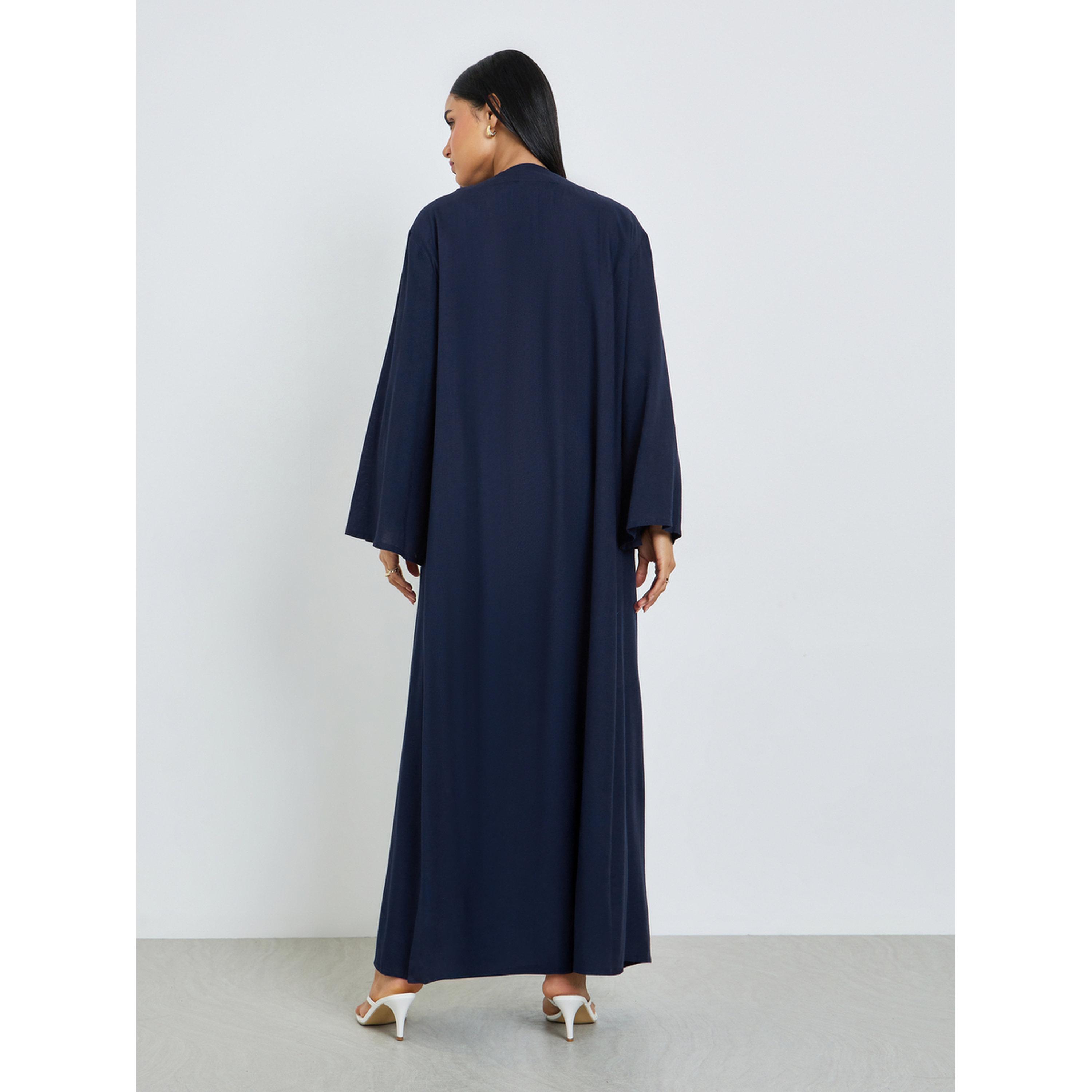 Styli Navy Blue Regular Fit Open Front Kimono-women-clothing-cardigansandjumpers-cardigans-image-3