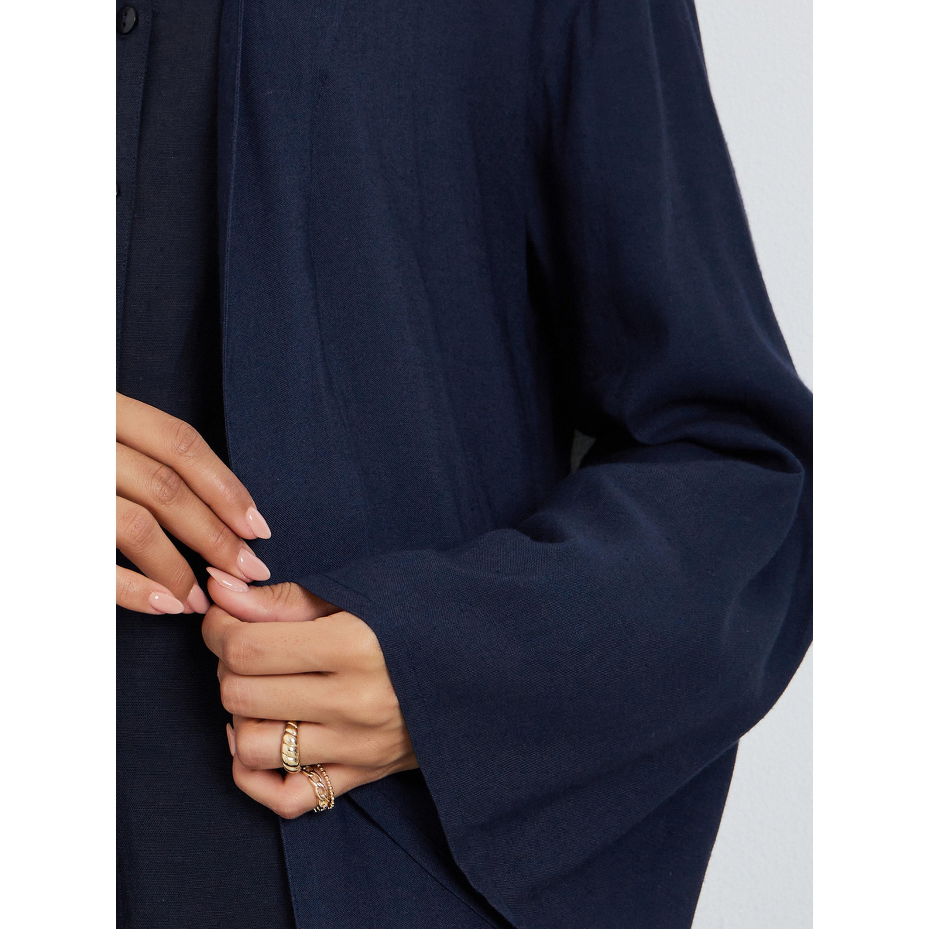 Styli Navy Blue Regular Fit Open Front Kimono-women-clothing-cardigansandjumpers-cardigans-image-4
