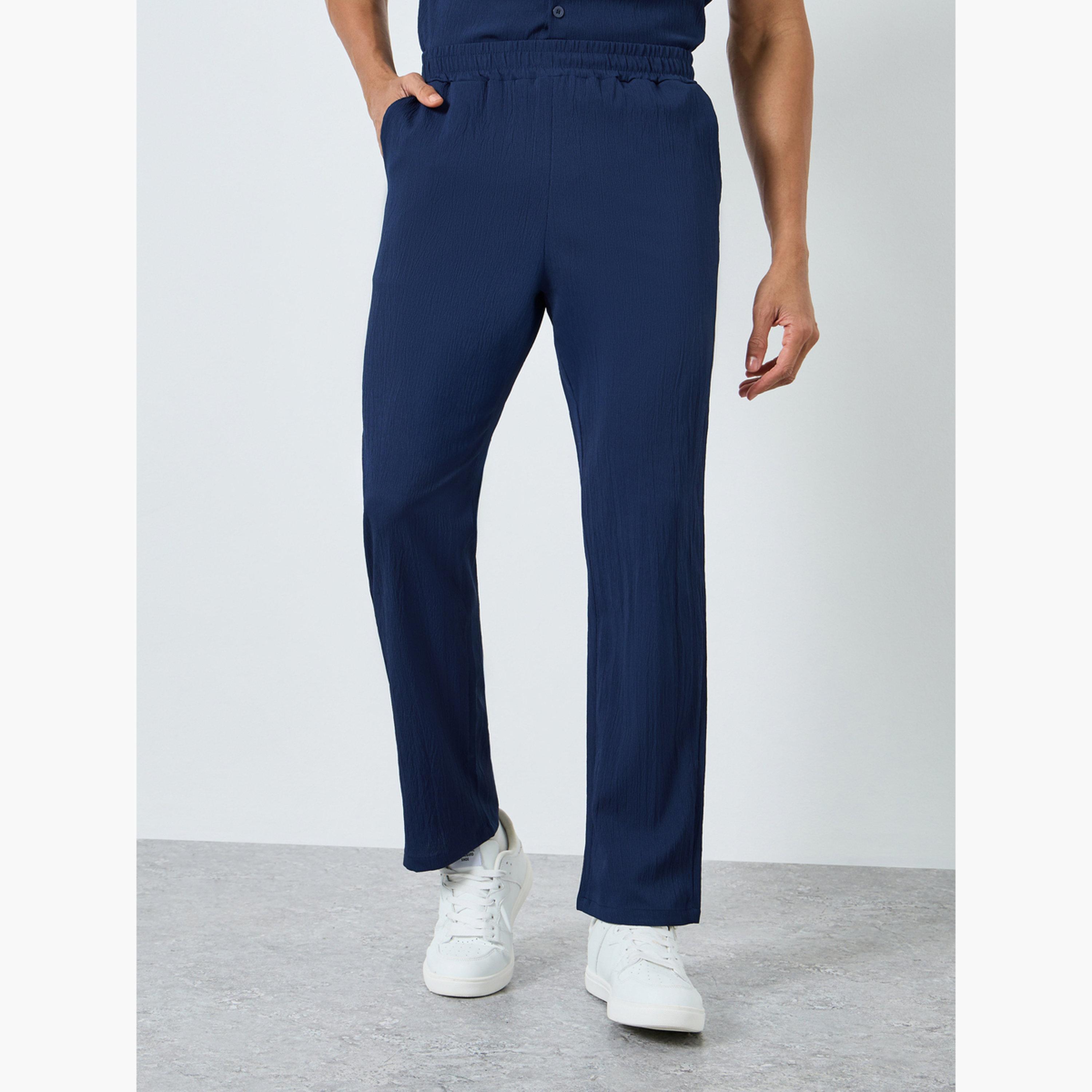 طقم قميص سادة بياقة قائمة وبنطال للرجال-men-clothing-coordsets-image-4
