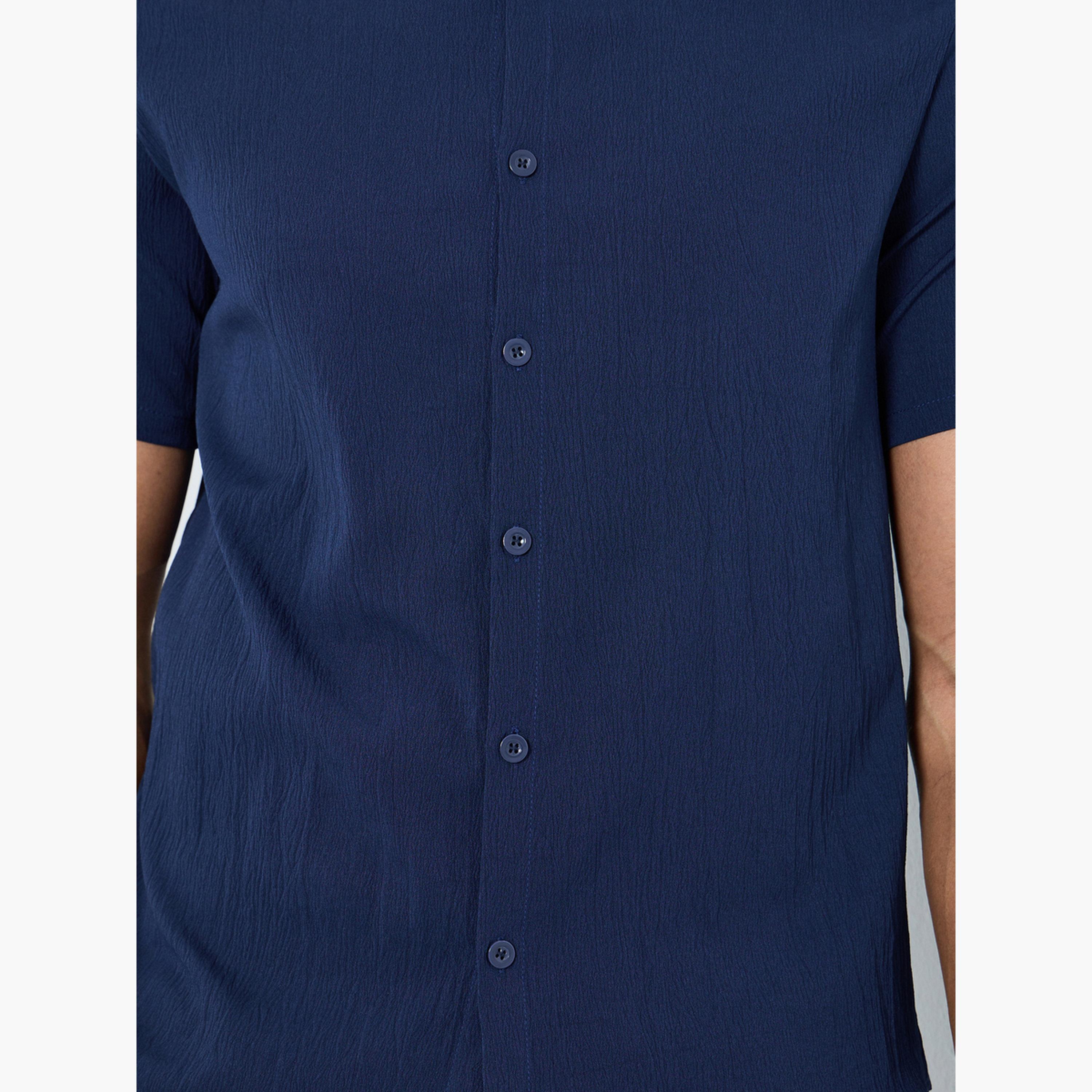 طقم قميص سادة بياقة قائمة وبنطال للرجال-men-clothing-coordsets-image-5
