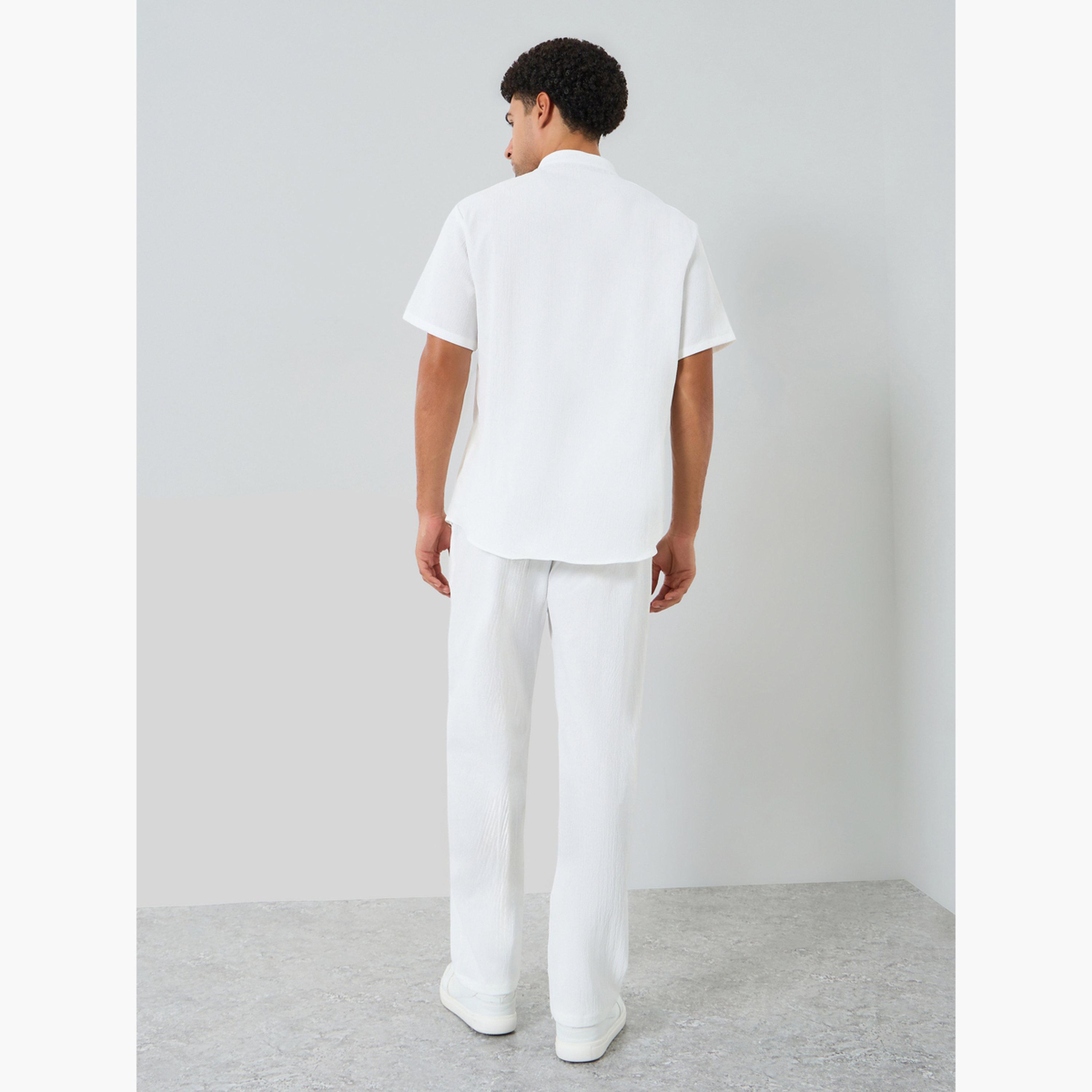 Take Two Men Solid Stand Collar Shirt and Pants Co-Ords-men-clothing-coordsets-image-3