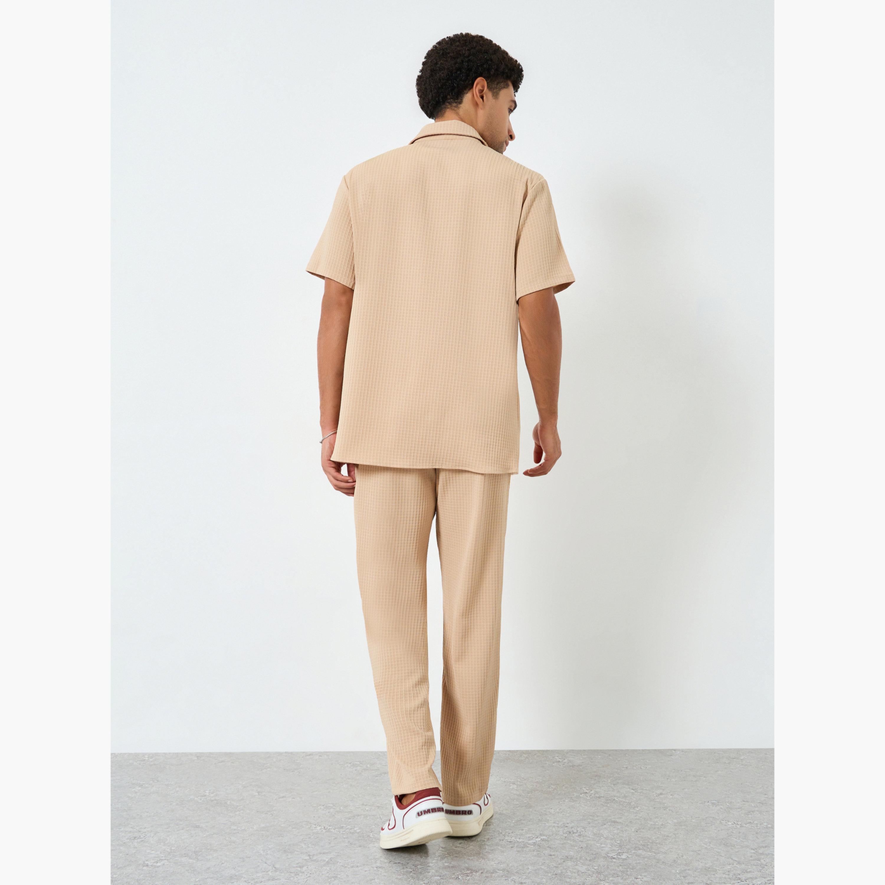 Take Two Men Textured Spread Collar Shirt and Pants Co-Ords-men-clothing-coordsets-image-3