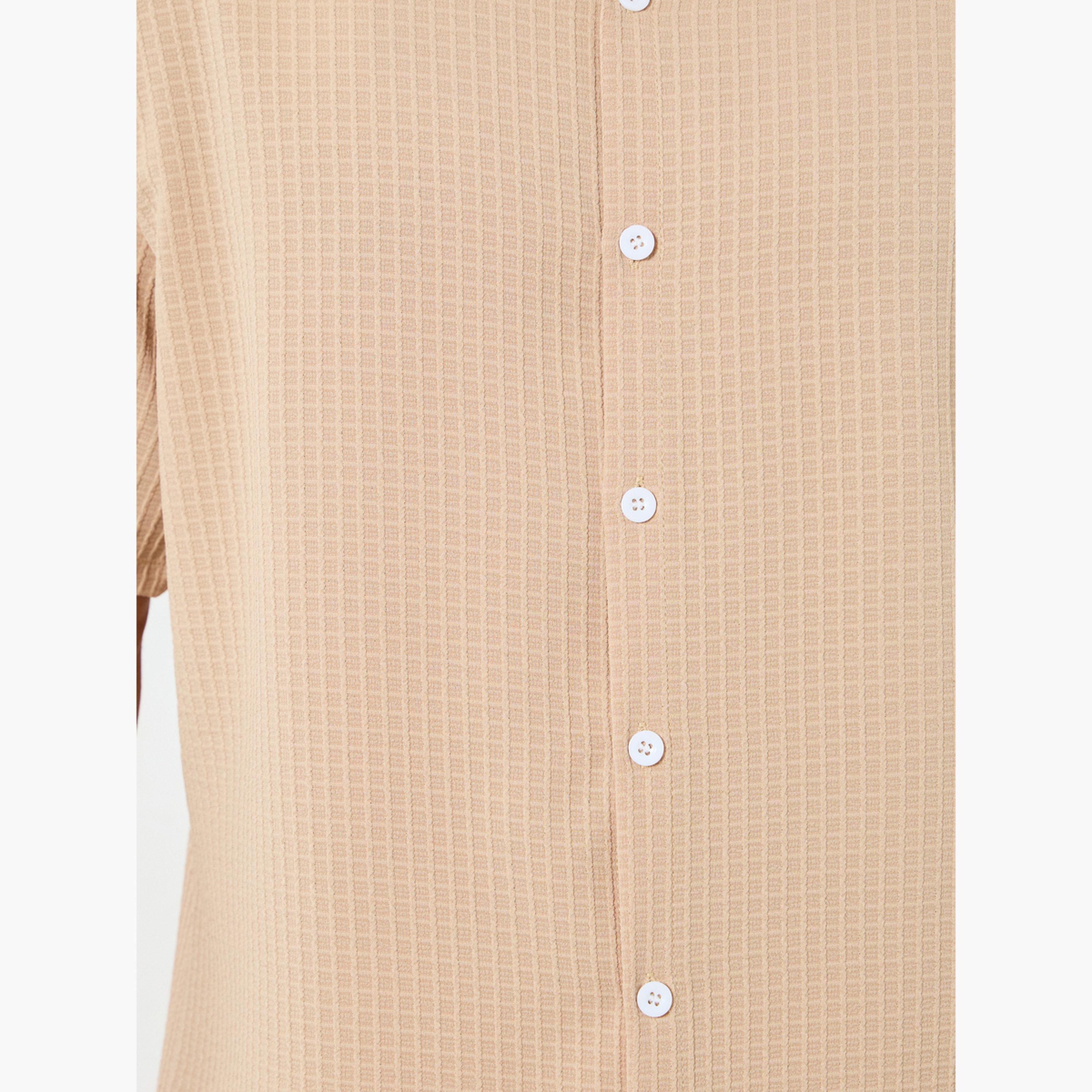 Take Two Men Textured Spread Collar Shirt and Pants Co-Ords-men-clothing-coordsets-image-5