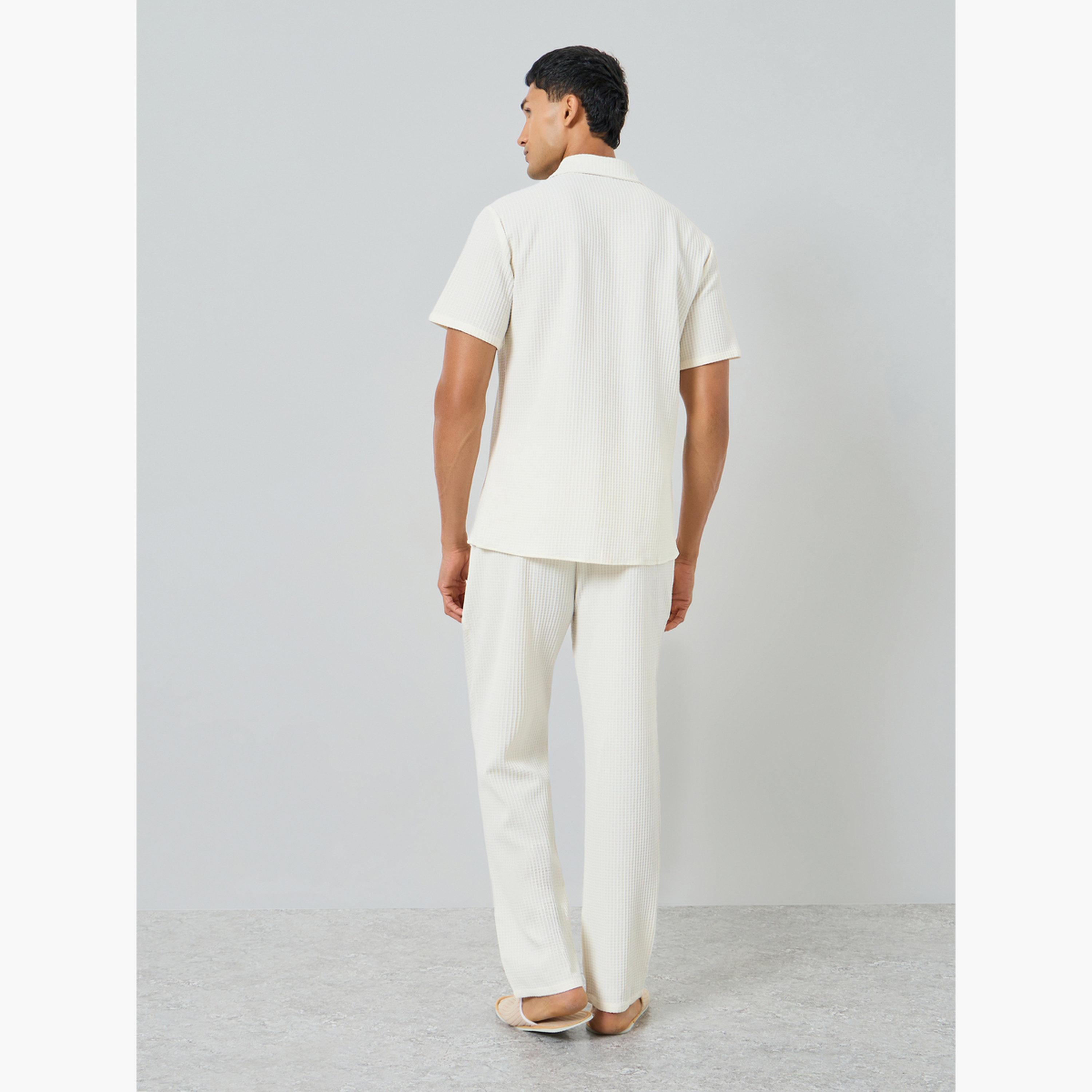 Take Two Men Textured Spread Collar Shirt and Pants Co-Ords-men-clothing-coordsets-image-3
