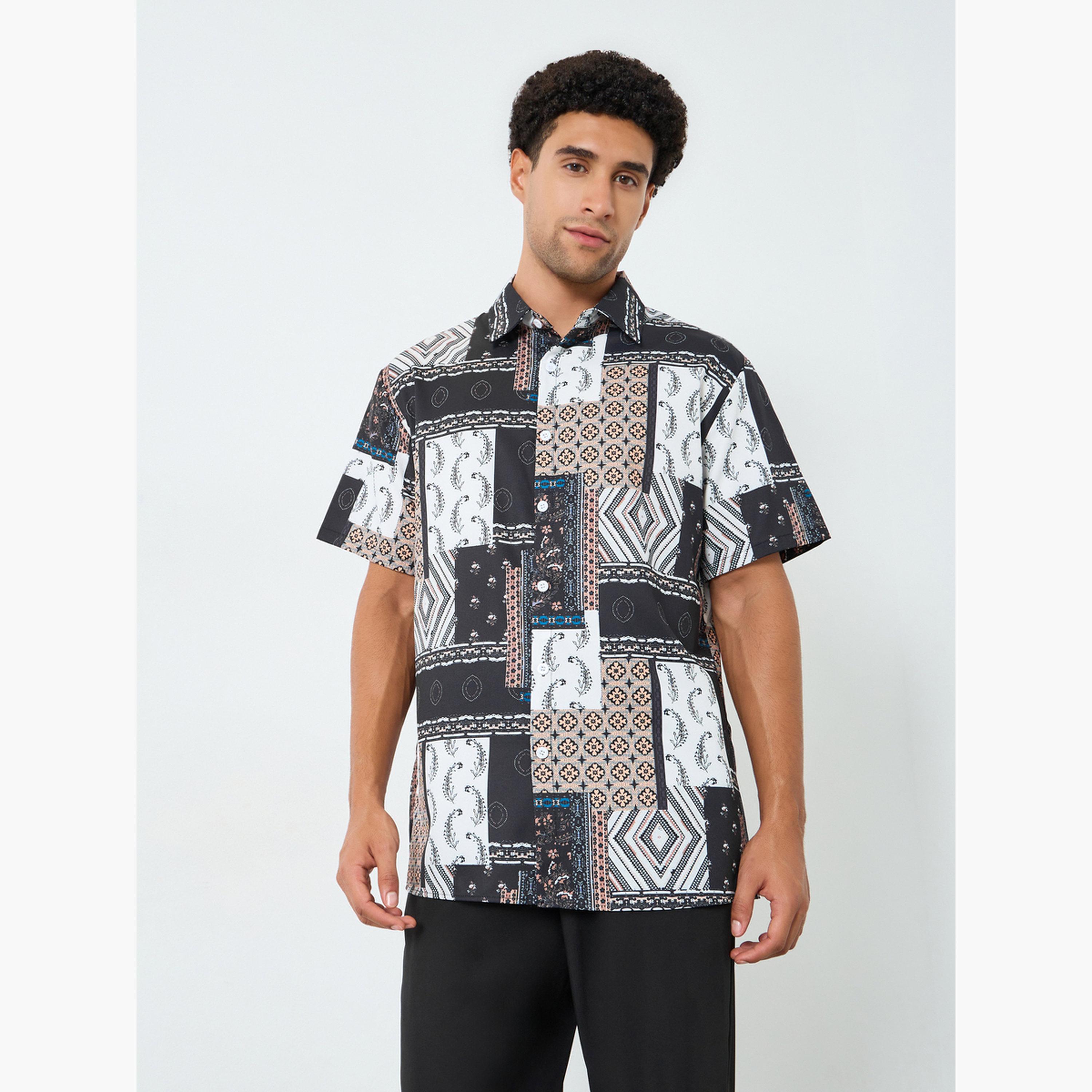Take Two Men Patchwork Print Shirt and Pants Co-Ords-men-clothing-coordsets-image-2