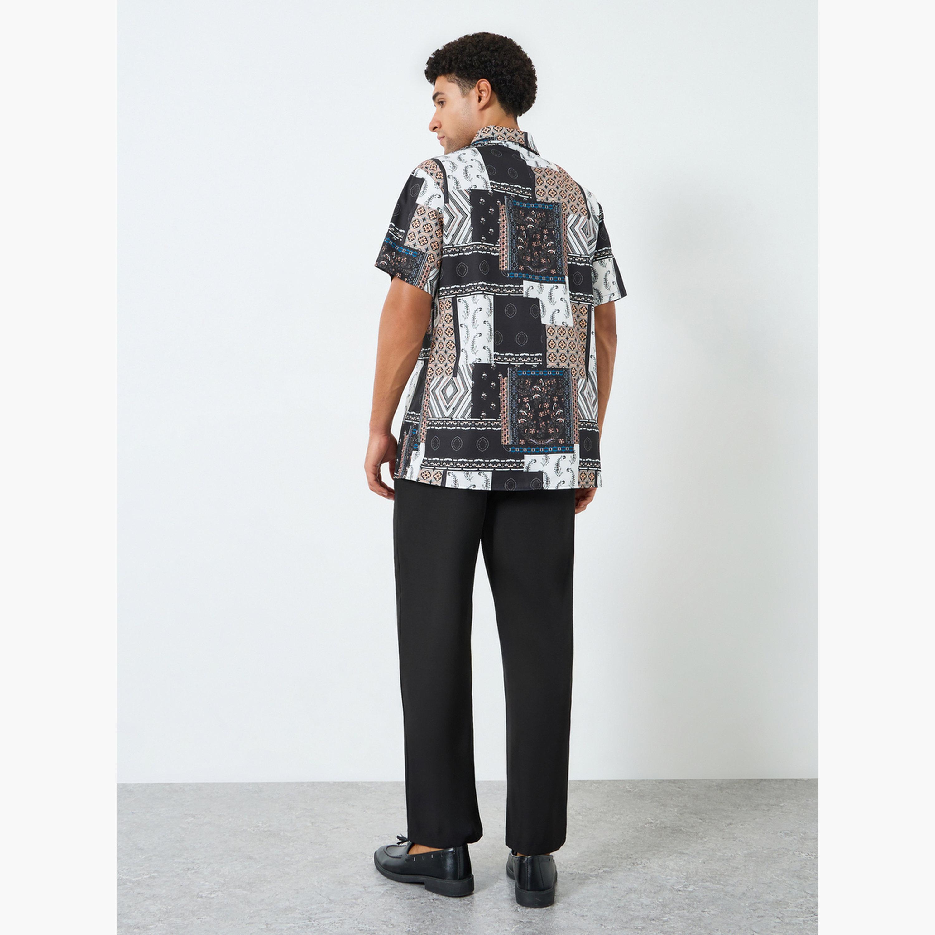 Take Two Men Patchwork Print Shirt and Pants Co-Ords-men-clothing-coordsets-image-4