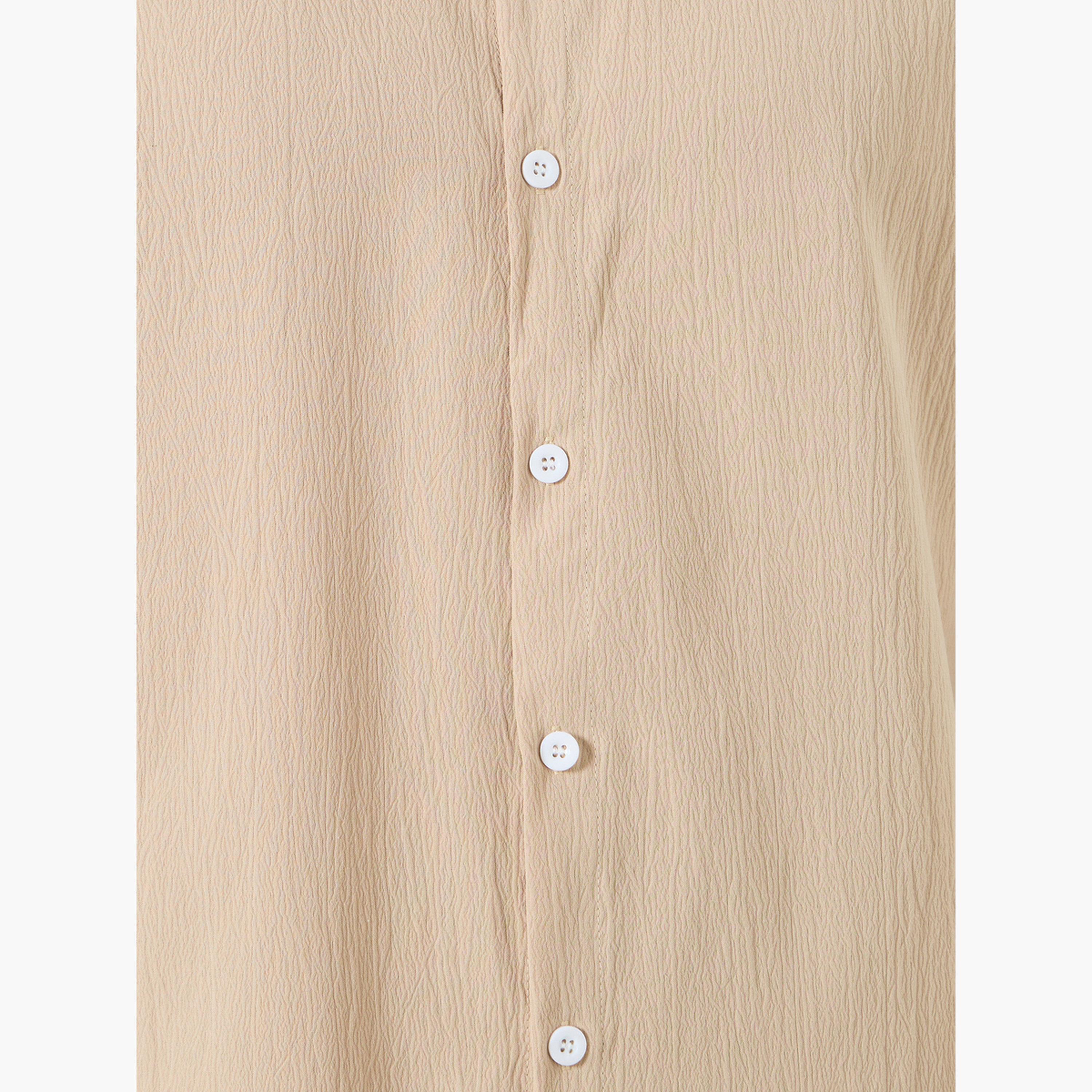طقم قميص بملمس بارز وياقة قائمة وبنطال للرجال-men-clothing-coordsets-image-6