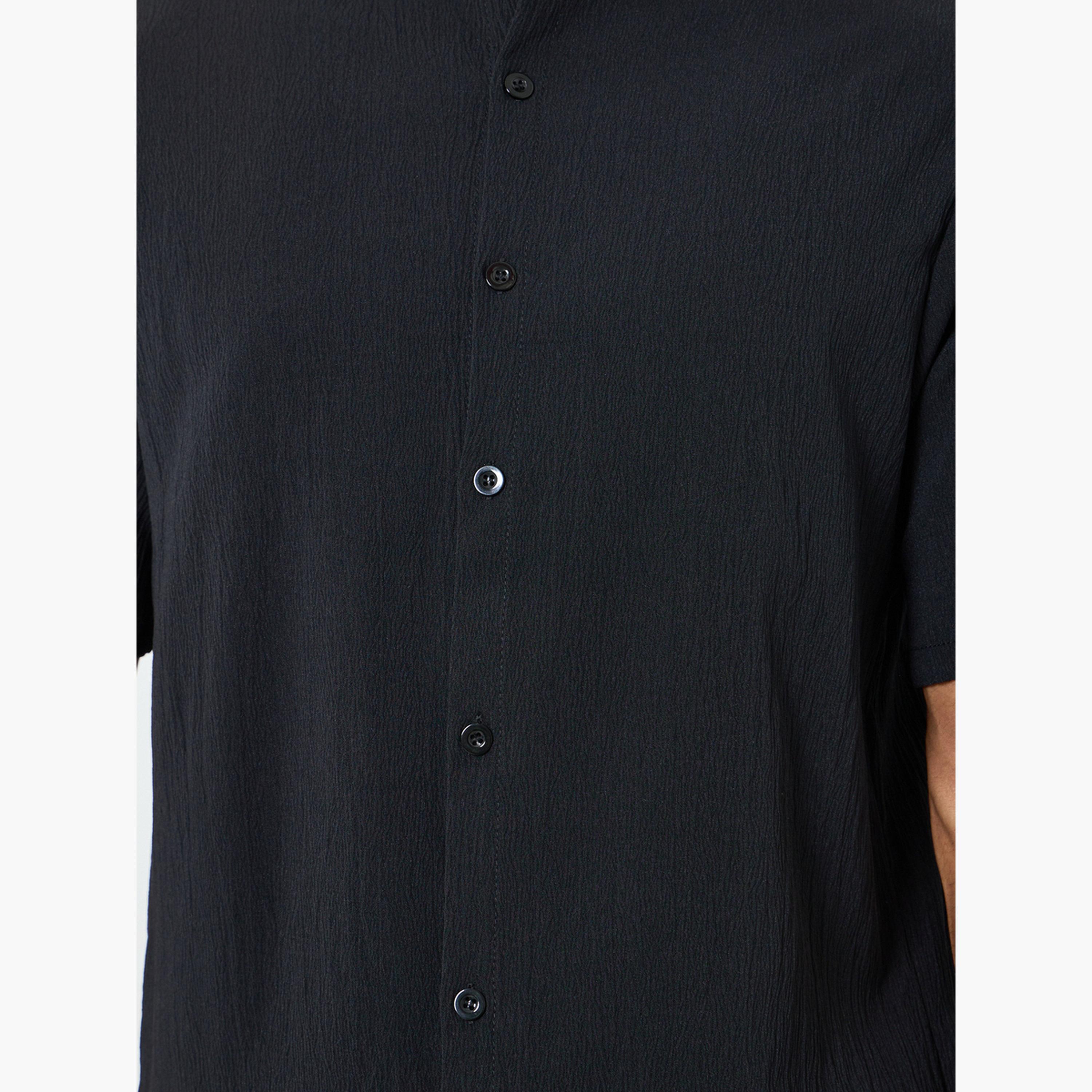 Take Two Men Solid Stand Collar Shirt and Shorts Co-Ords-men-clothing-coordsets-image-5