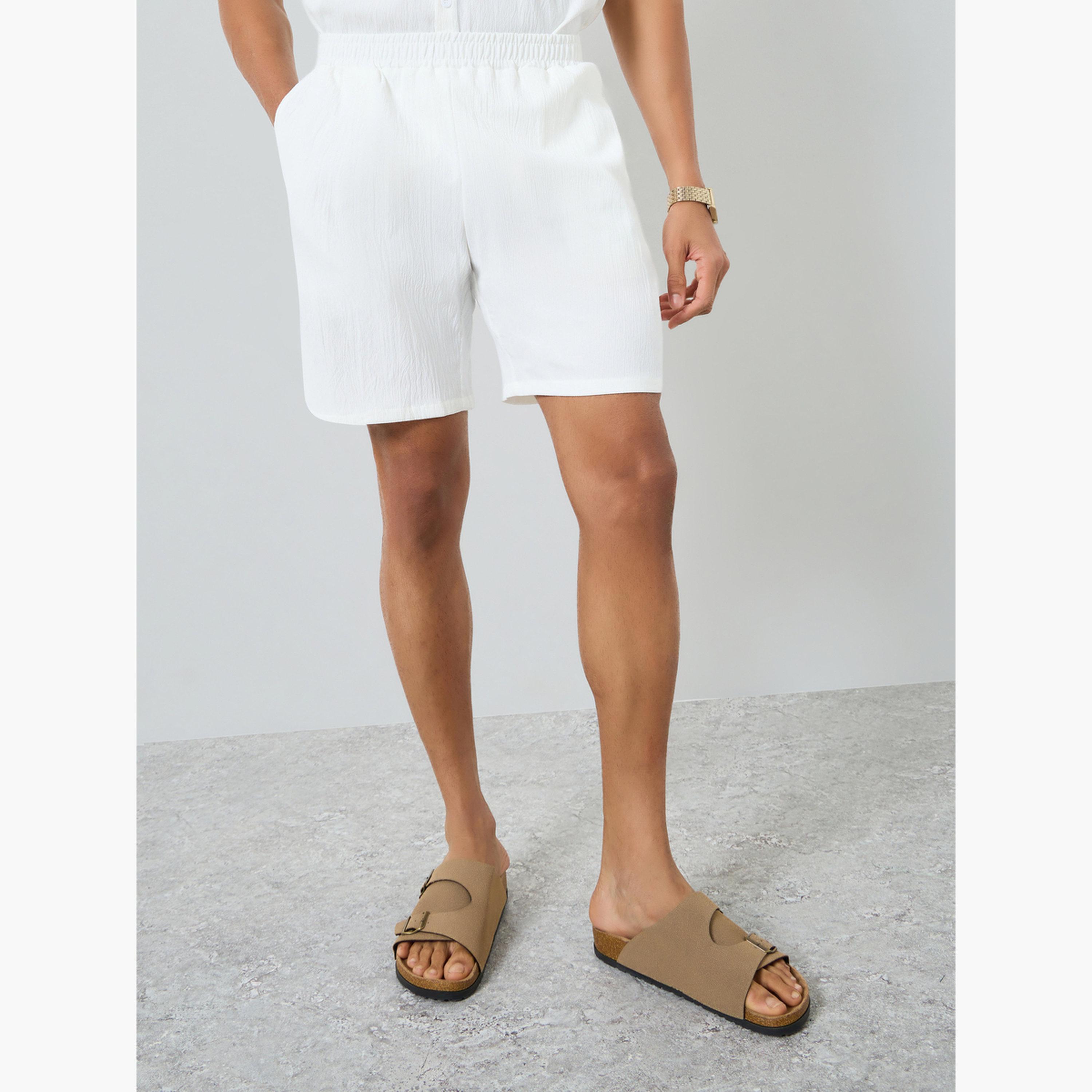 Take Two Men Solid Stand Collar Shirt and Shorts Co-Ords-men-clothing-coordsets-image-4