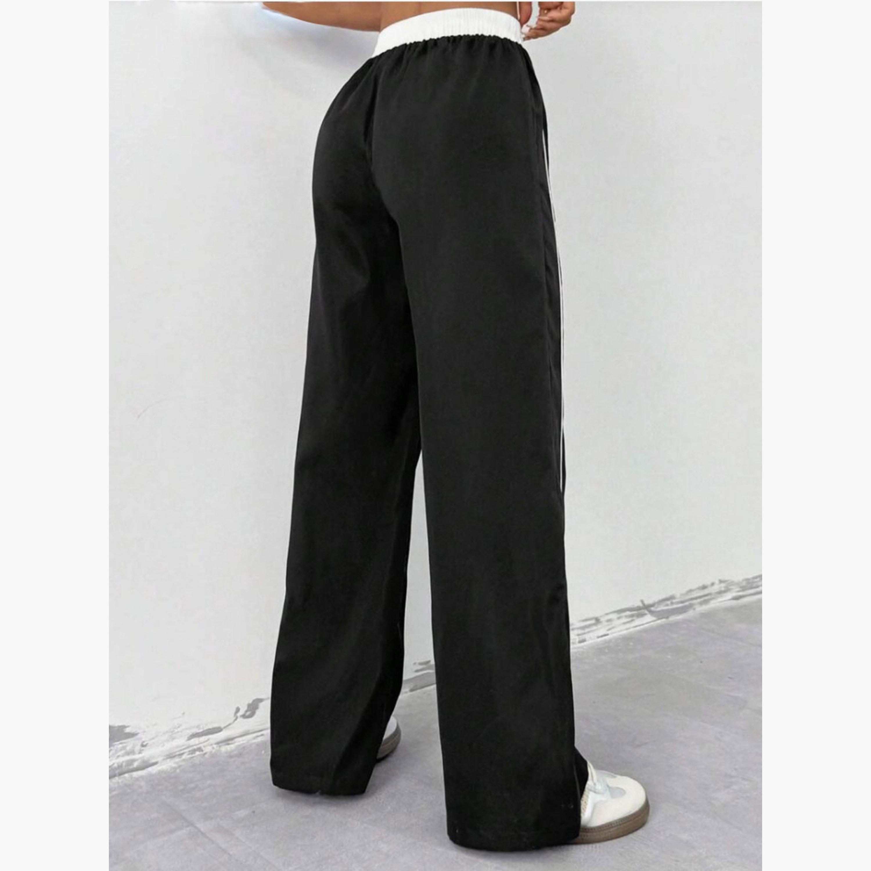Take Two Women Black Wide Leg Pants with White Trim-women-clothing-bottoms-trousers-image-2