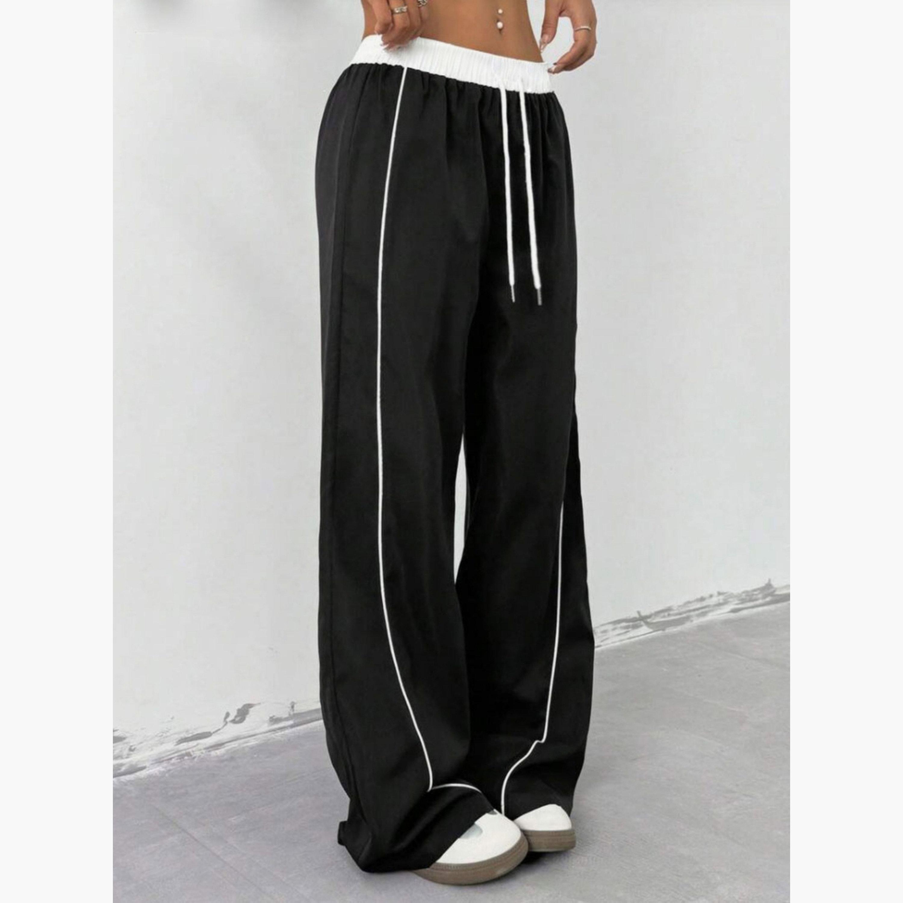 Take Two Women Black Wide Leg Pants with White Trim-women-clothing-bottoms-trousers-image-3