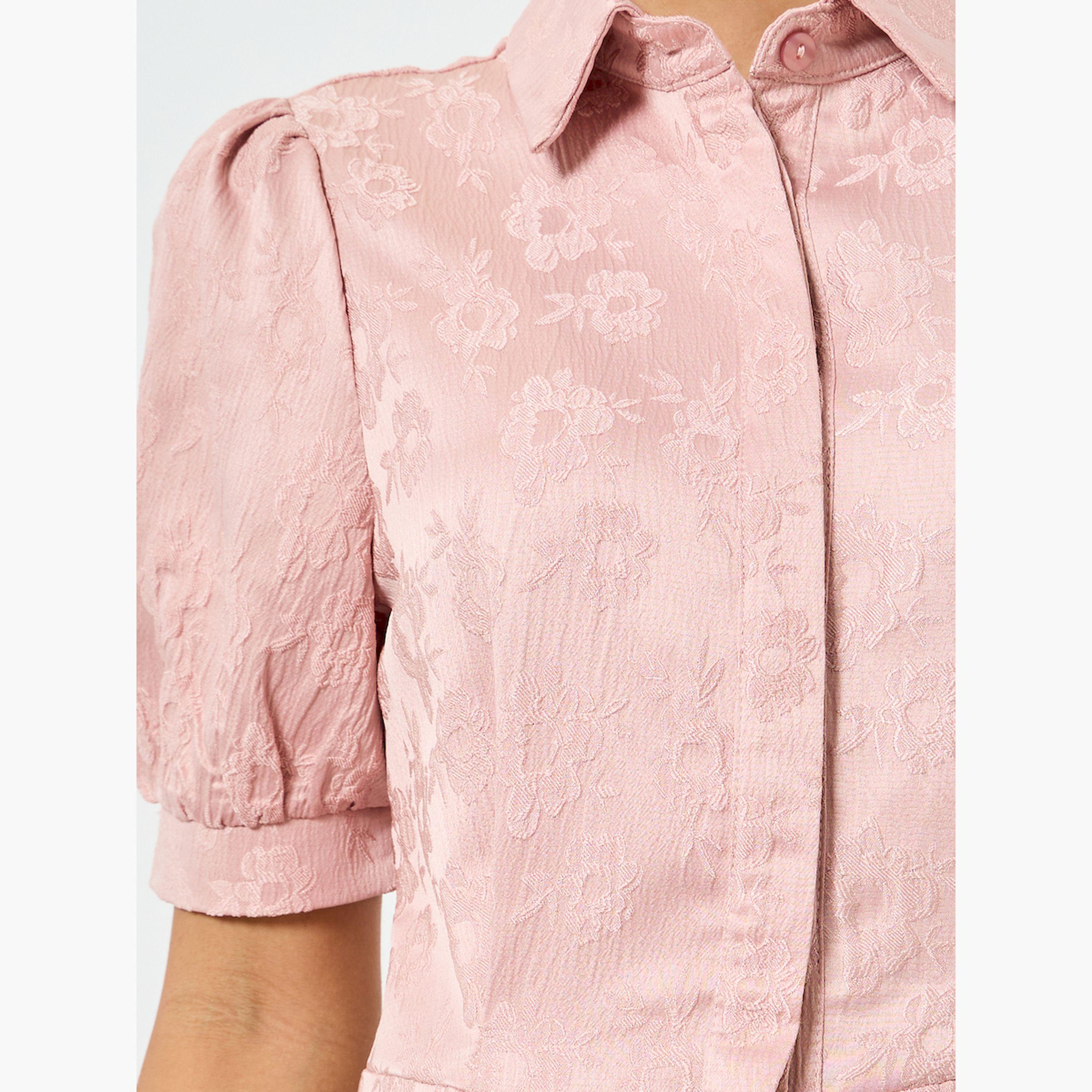 فستان طويل بنمط قميص وأكمام منفوخة-women-clothing-dresses-image-5