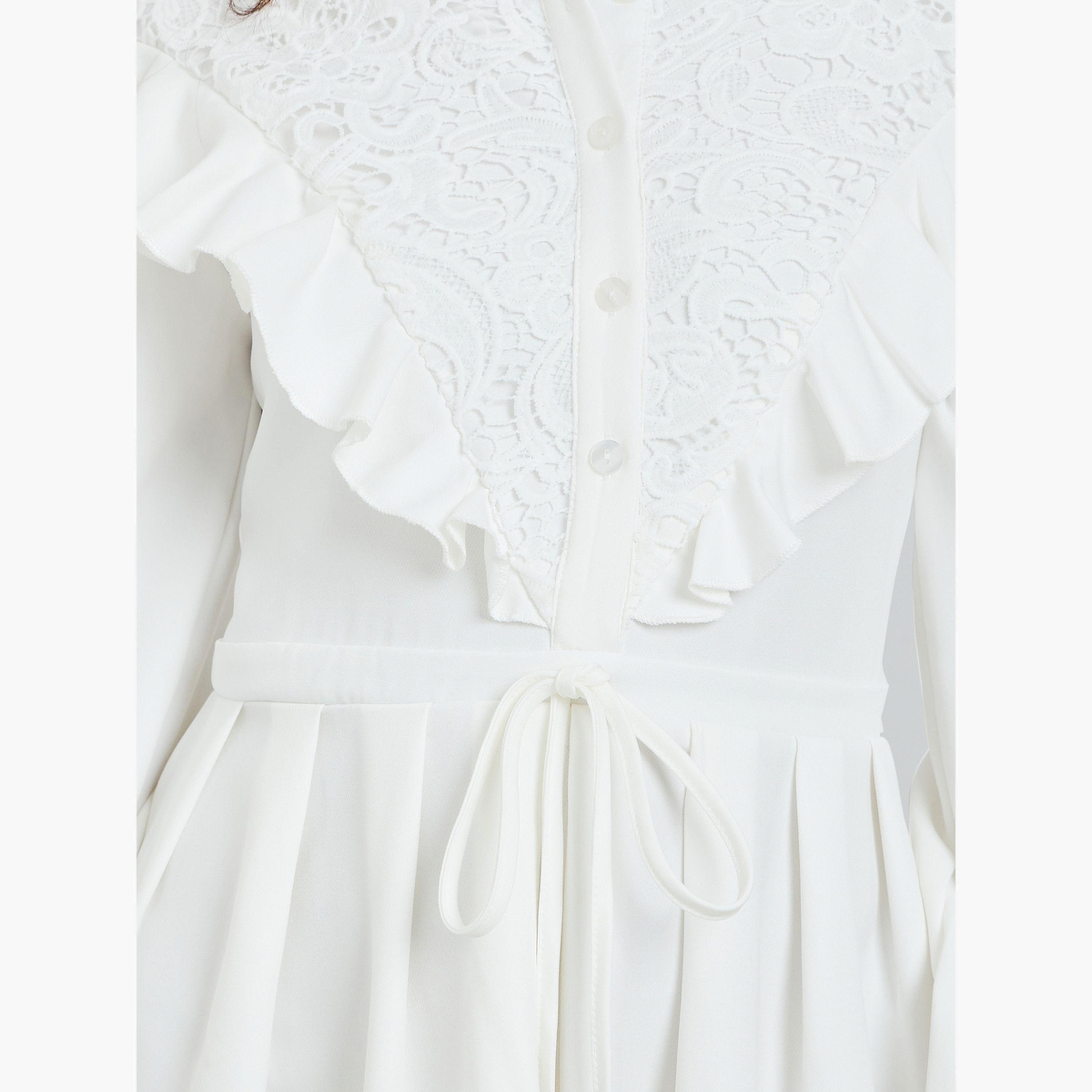 فستان ميدي قميص بياقة دانتيل-women-clothing-dresses-image-5