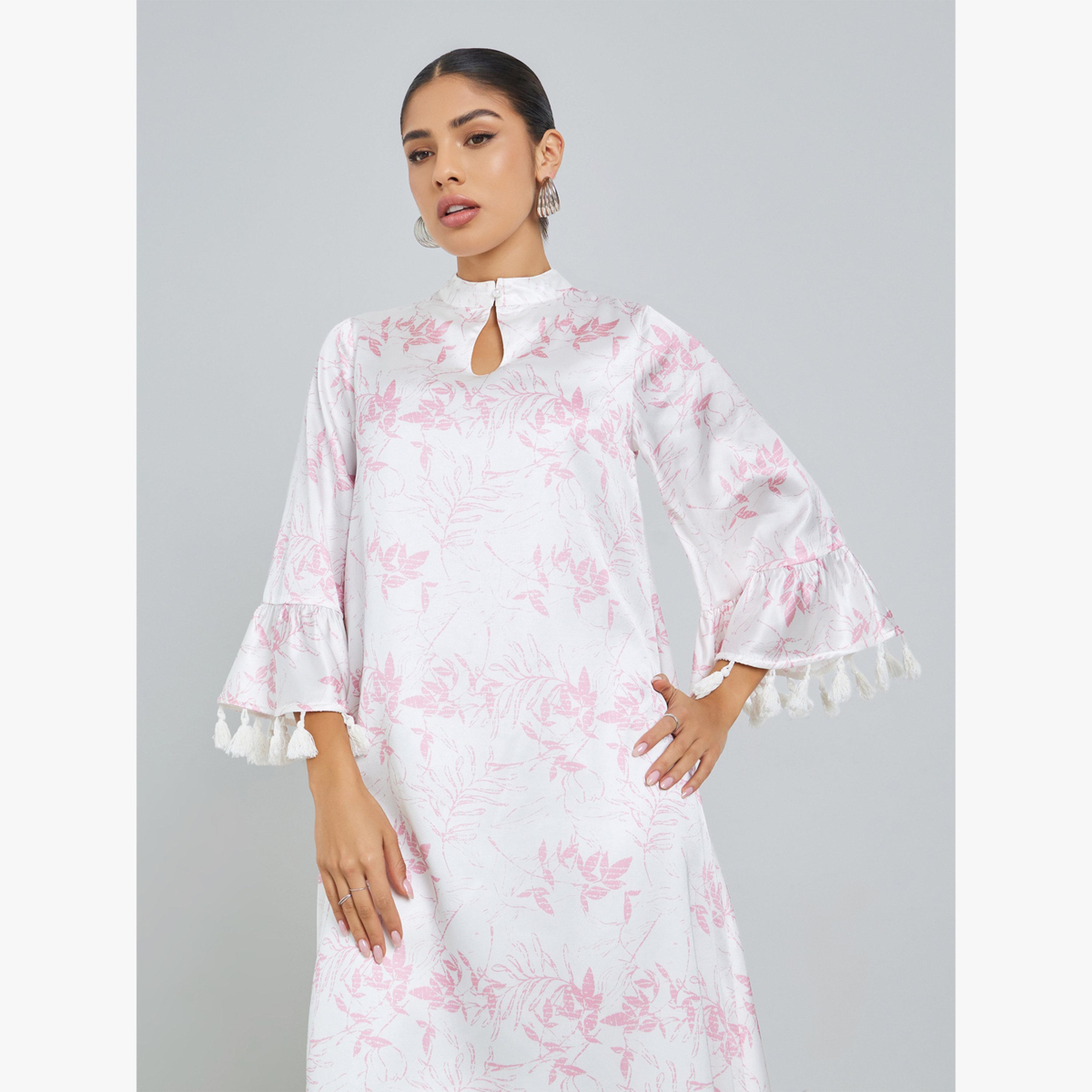 جلابية ساتان بتفاصيل شرابات-women-arabicclothing-jalabiyas-image-2