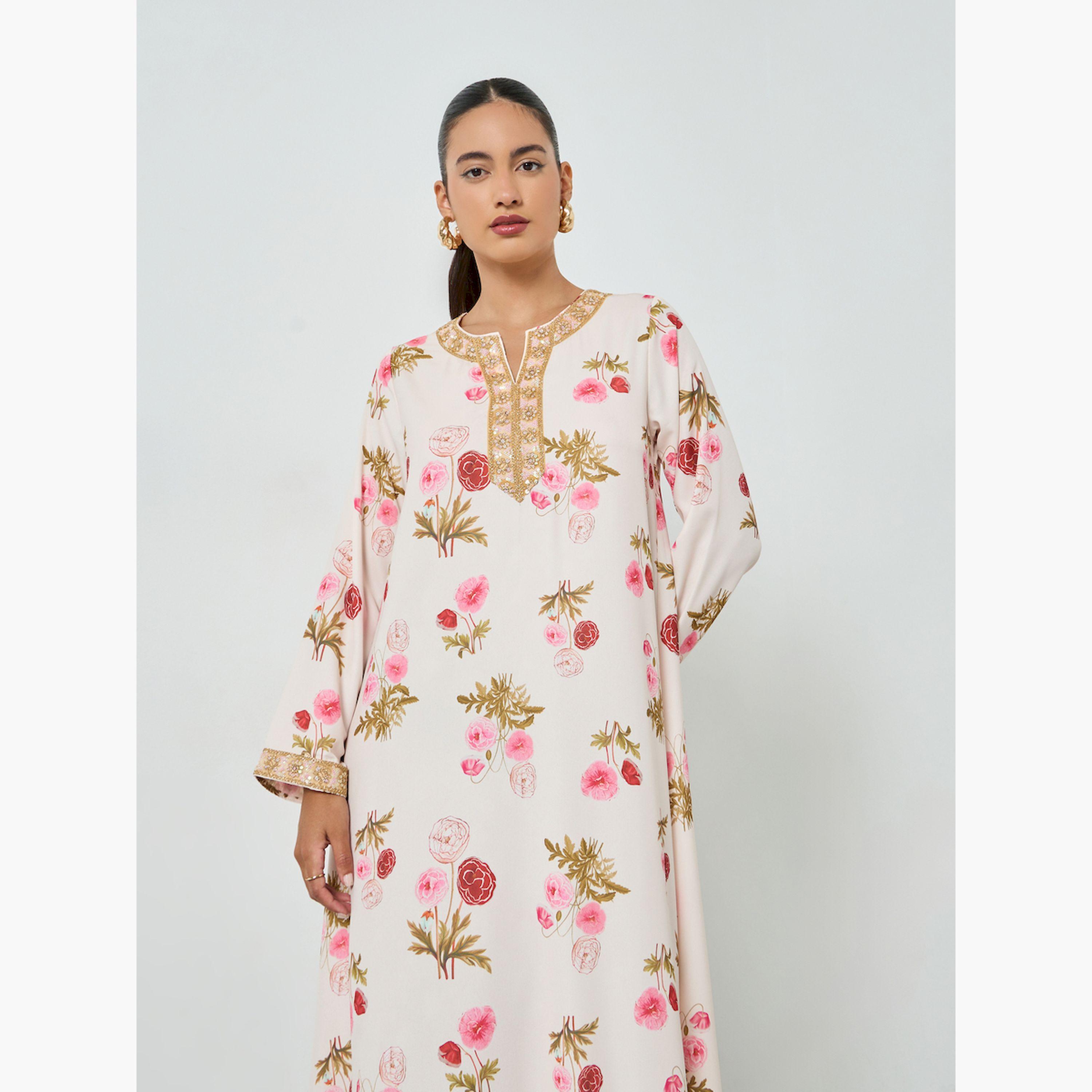 جلابية بطبعة زهور-women-arabicclothing-jalabiyas-image-2