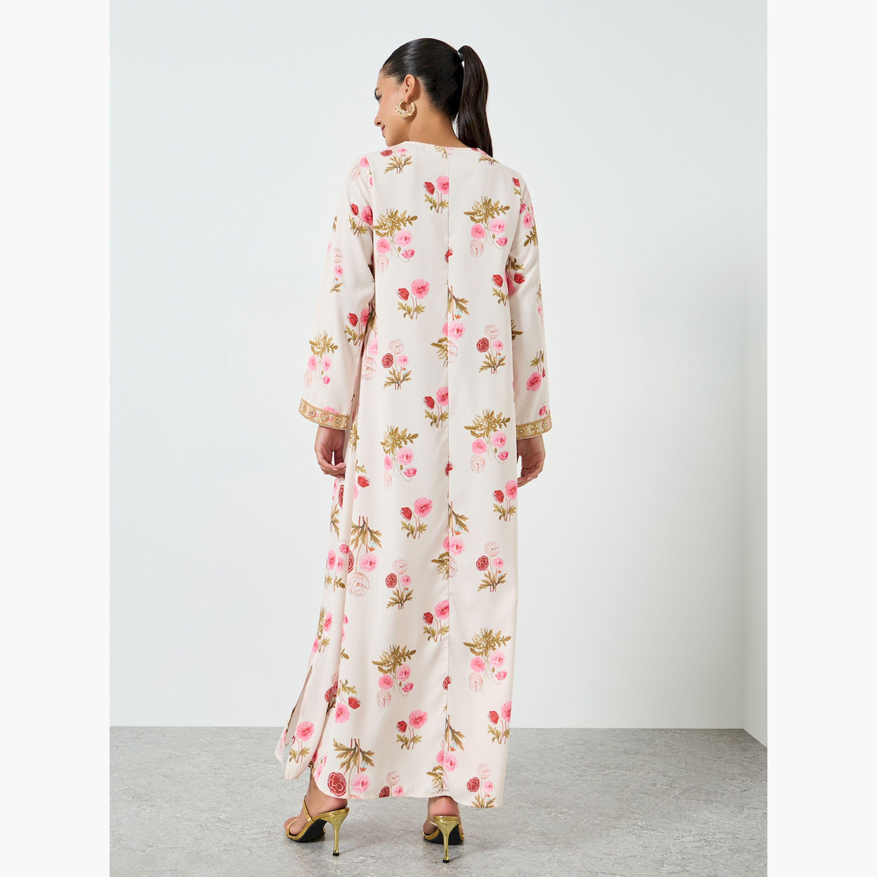 جلابية بطبعة زهور-women-arabicclothing-jalabiyas-image-5