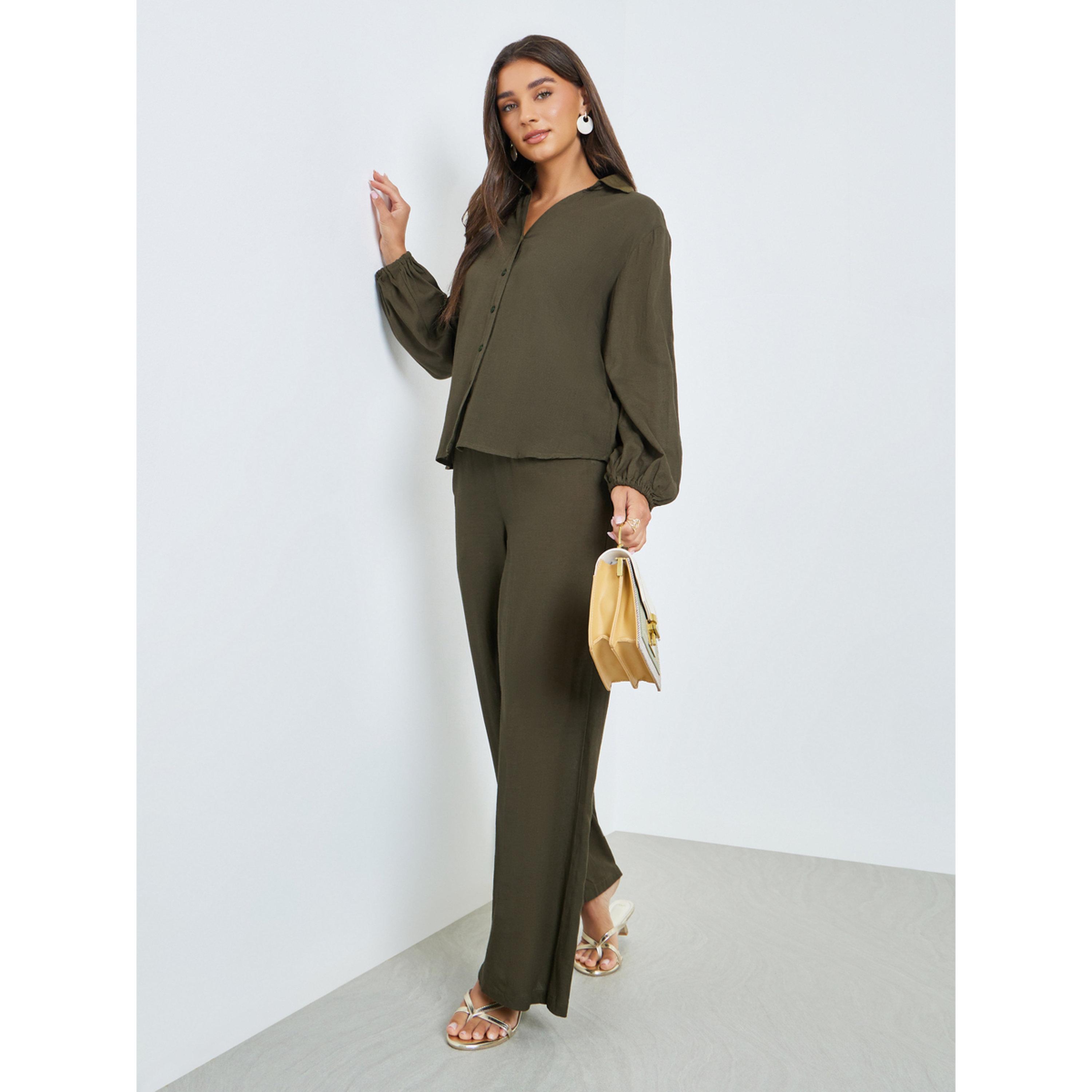 بلوزة سادة بأكمام بالون-women-clothing-shirtsandblouses-shirts-image-2