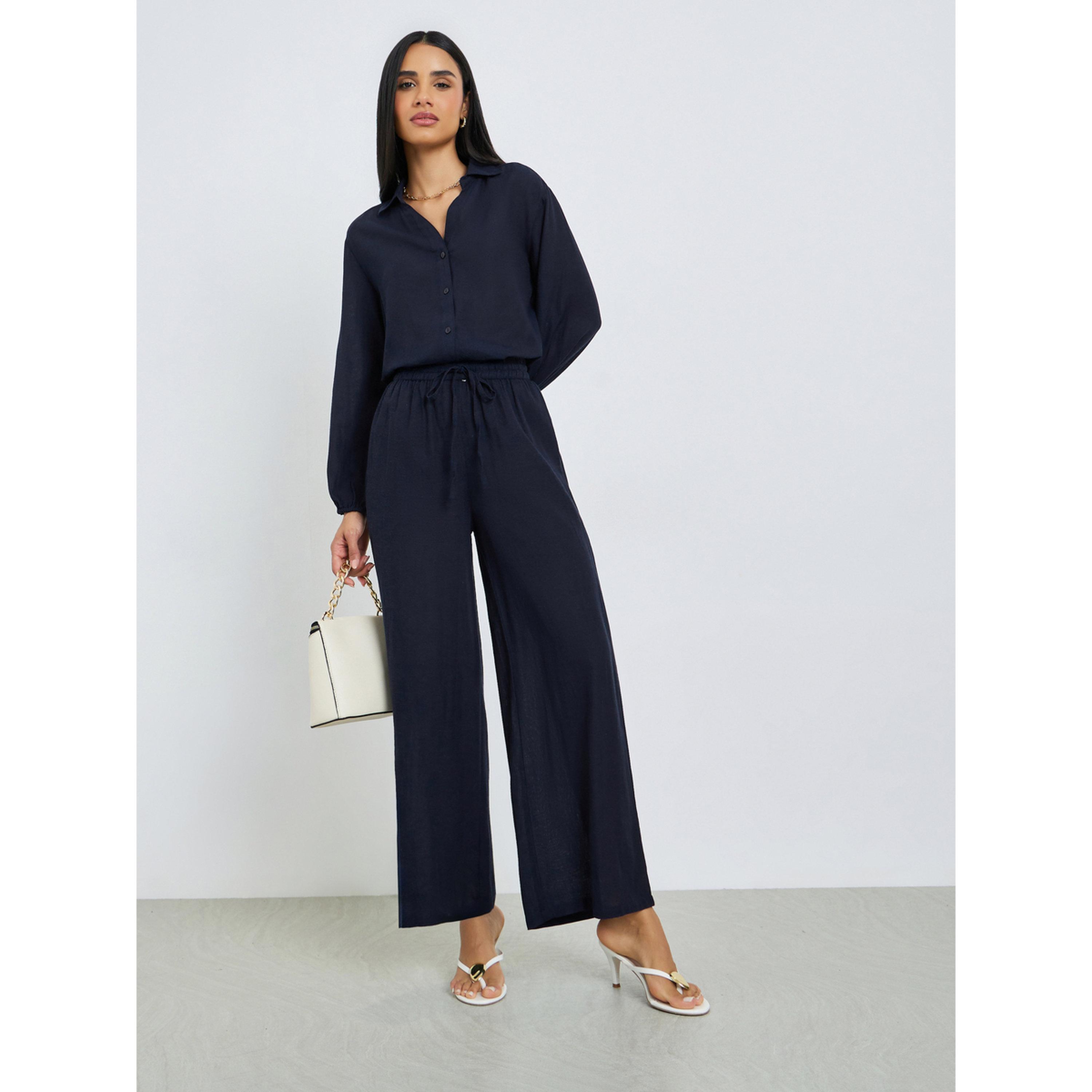 بنطال سادة بأرجل واسعة-women-clothing-bottoms-joggers-image-2