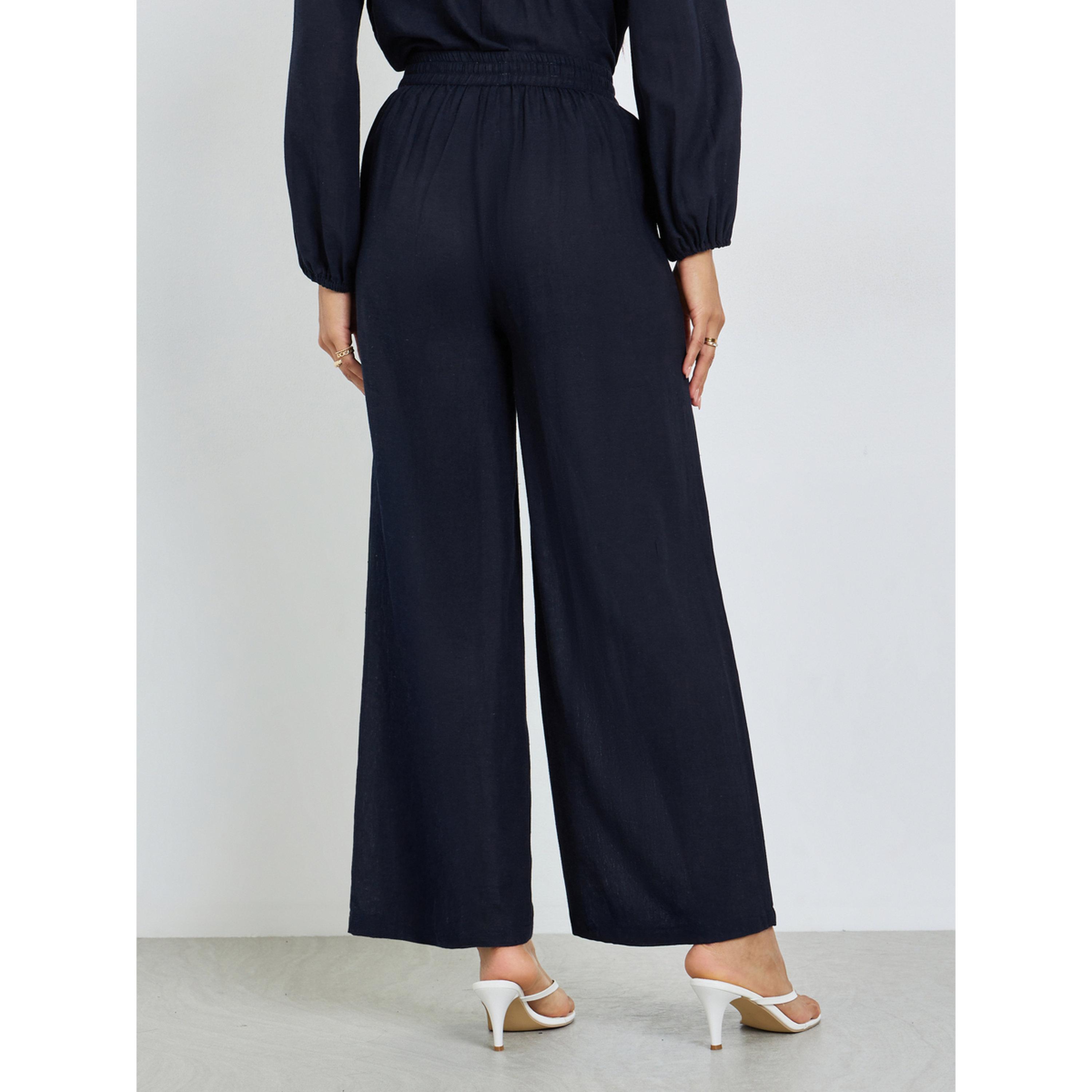 بنطال سادة بأرجل واسعة-women-clothing-bottoms-joggers-image-4