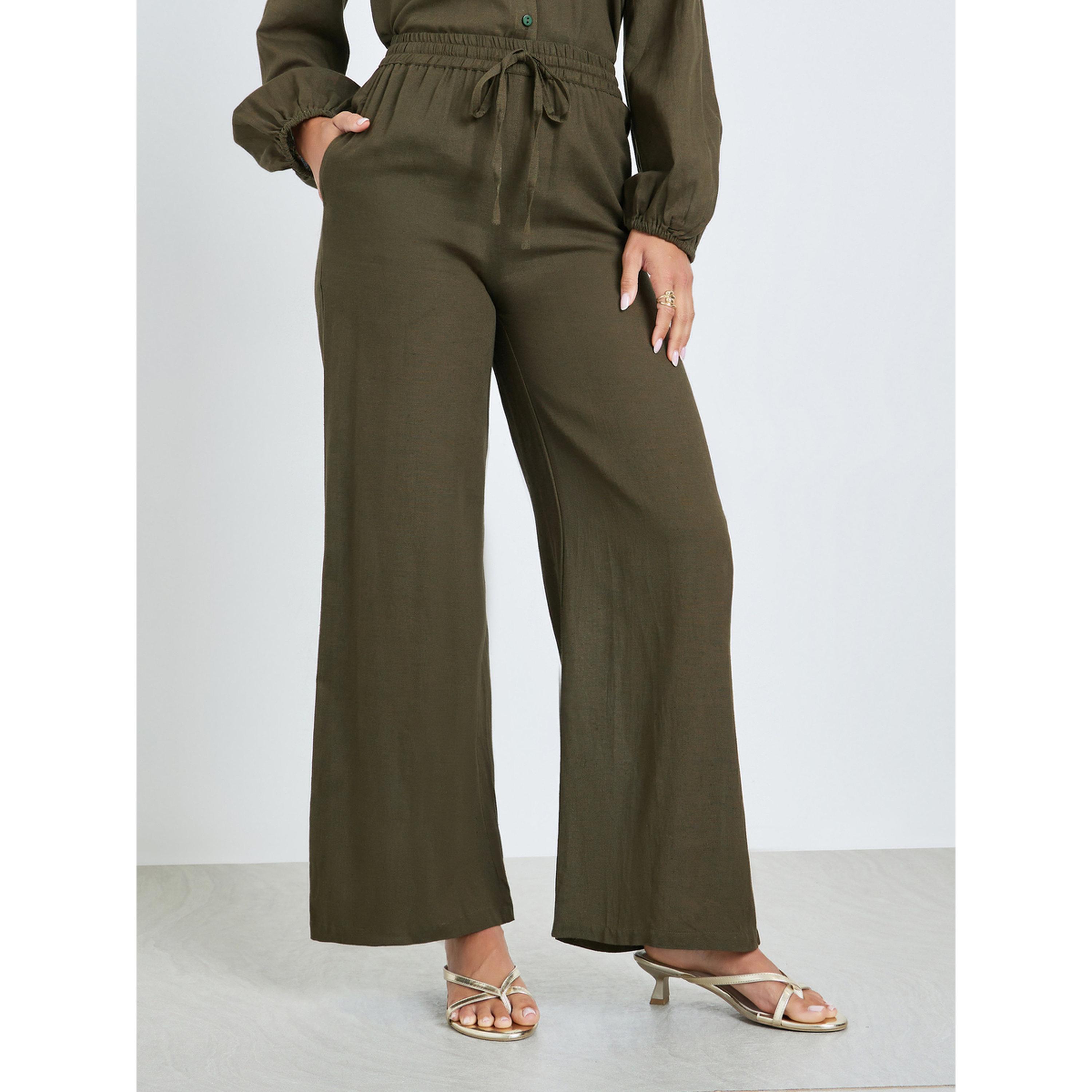 بنطال بأرجل واسعة سادة-women-clothing-bottoms-trousers-image-1