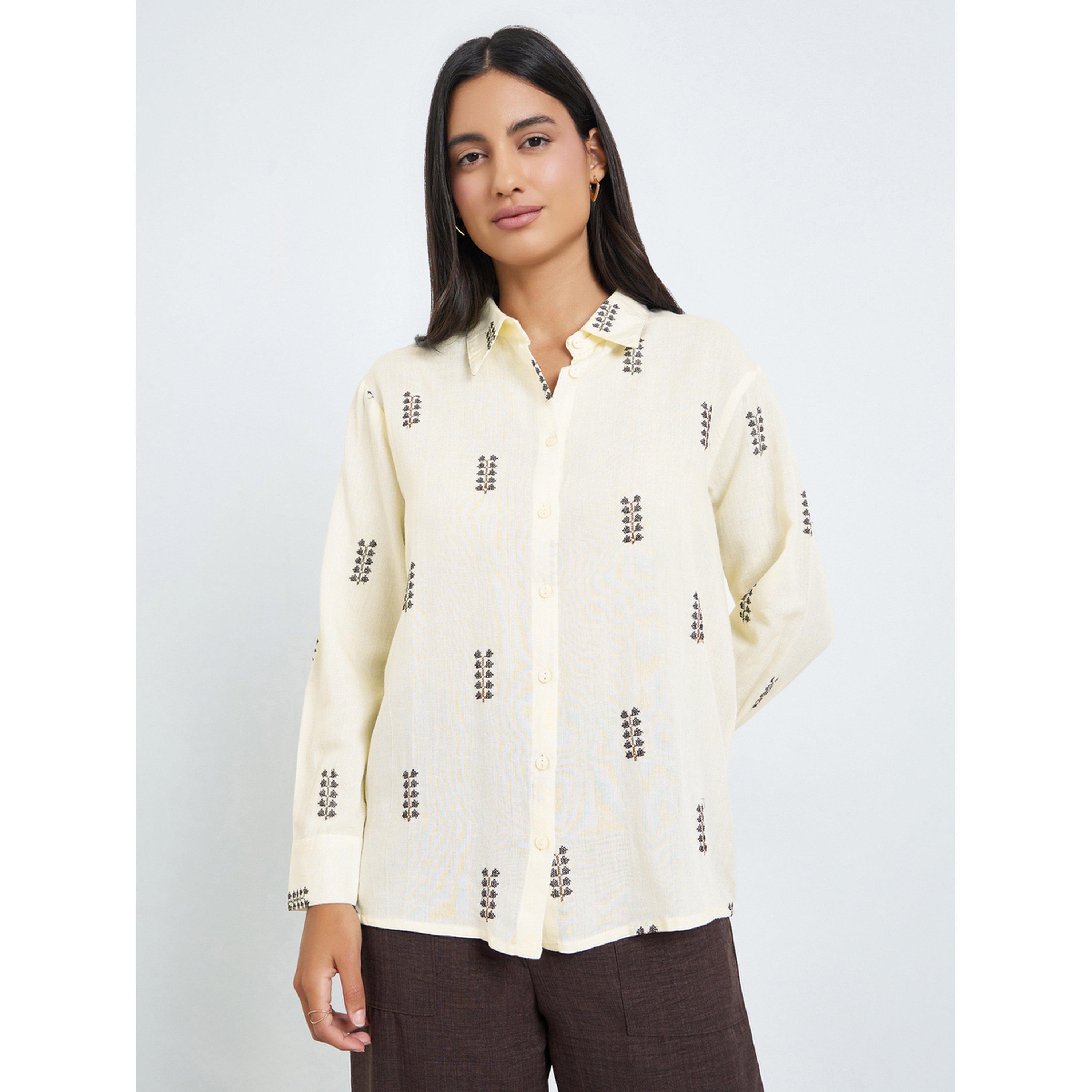 بلوزة مطرزة بقصة واسعة وأكمام طويلة-women-clothing-shirtsandblouses-shirts-image-1