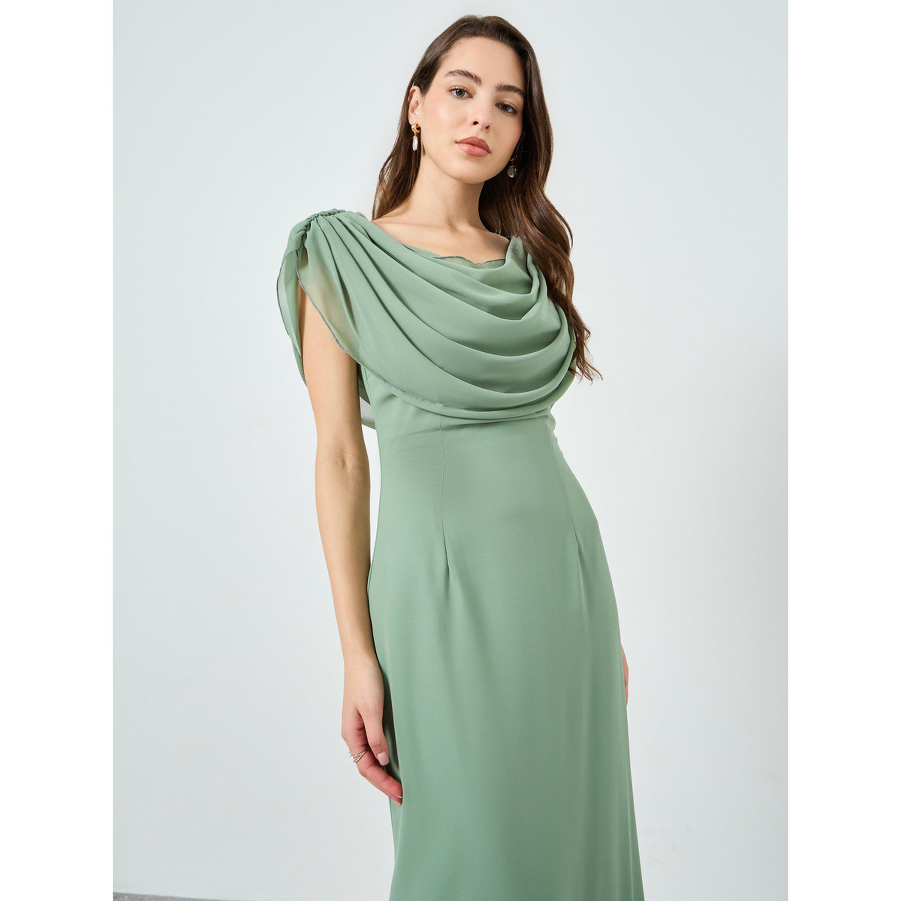 فستان ميدي بياقة منسدلة-women-clothing-dresses-image-3