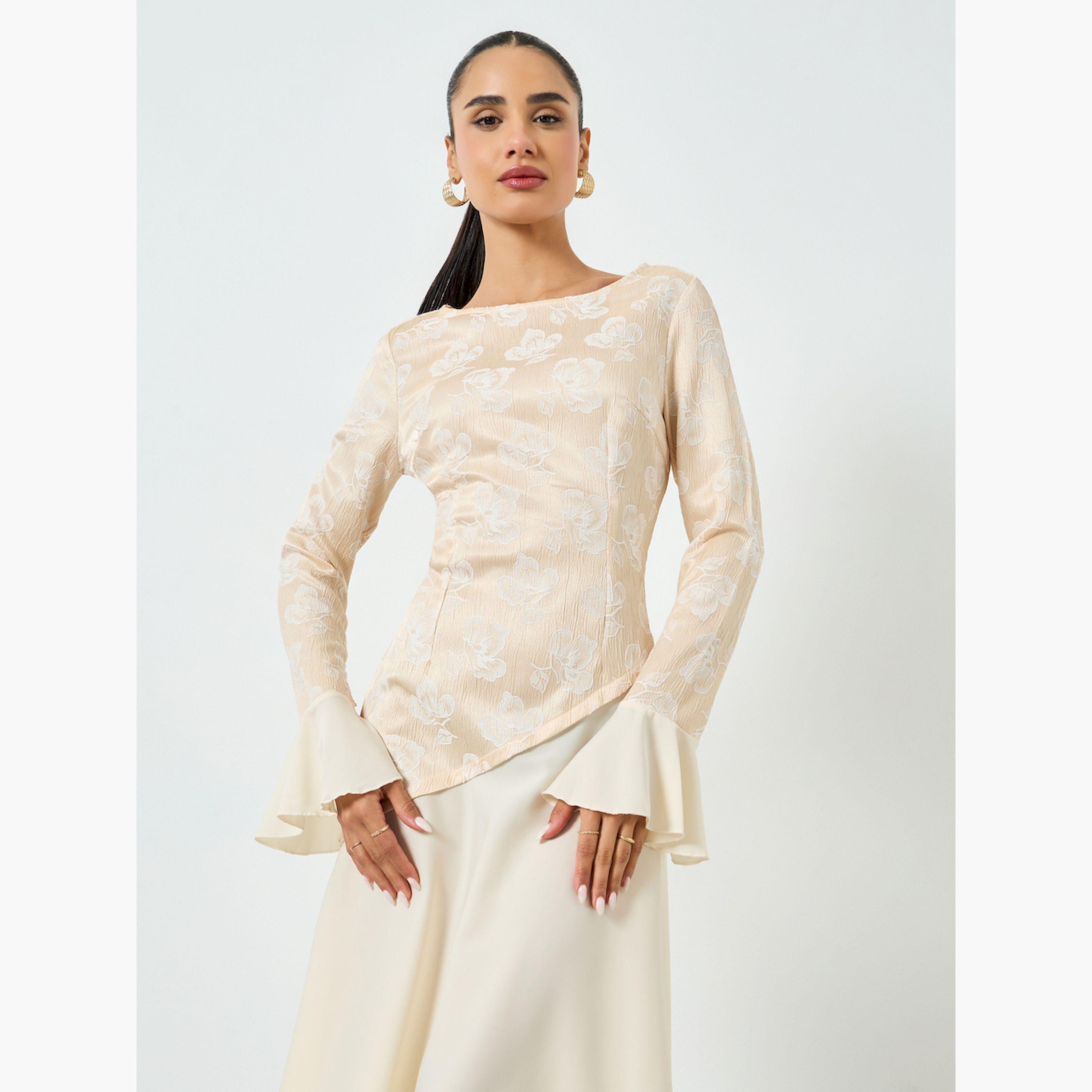فستان طويل مطبع بزهور مع أكمام طويلة-women-clothing-dresses-image-2