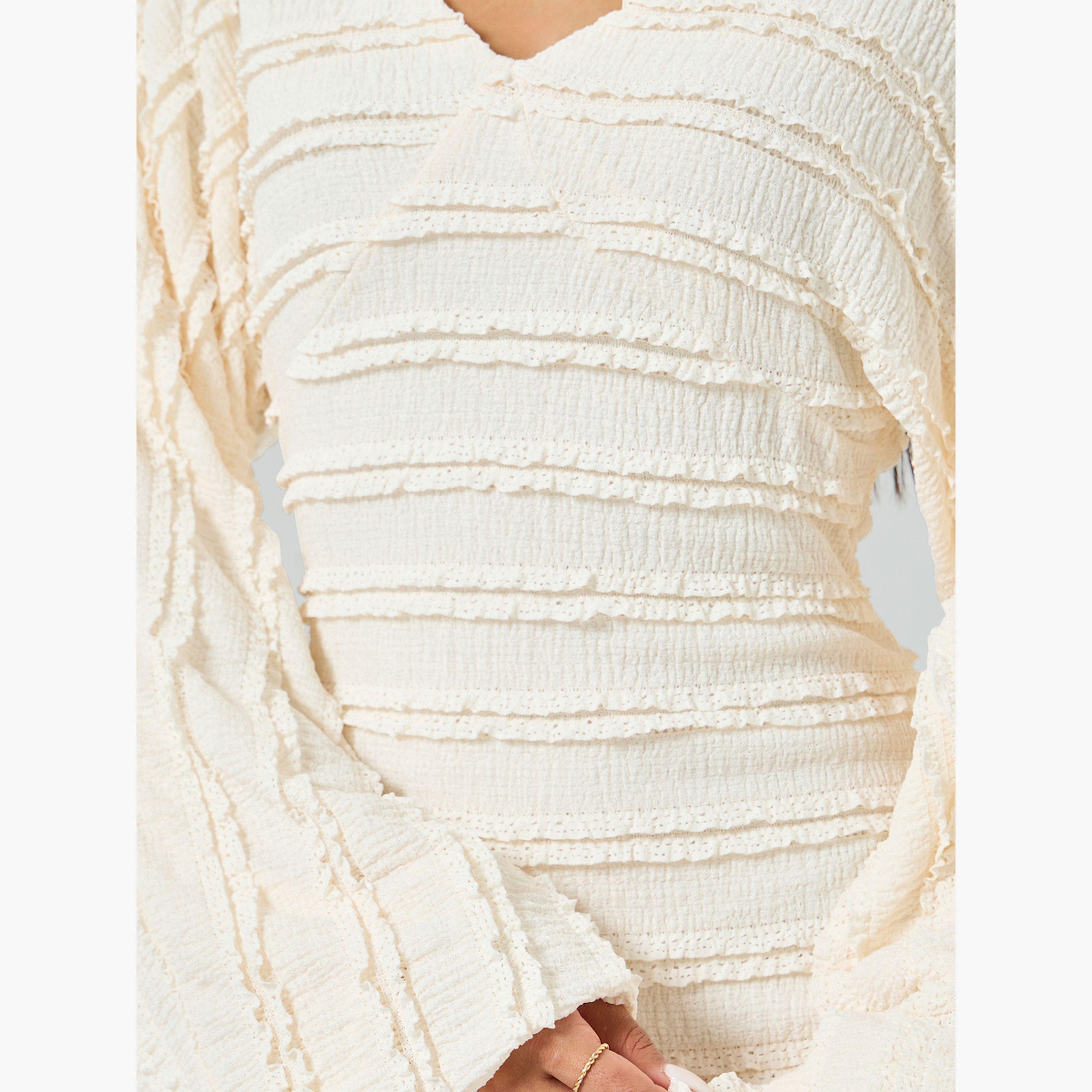 فستان ميدي بحافة ميرميد وأكمام بالون-women-clothing-dresses-image-5