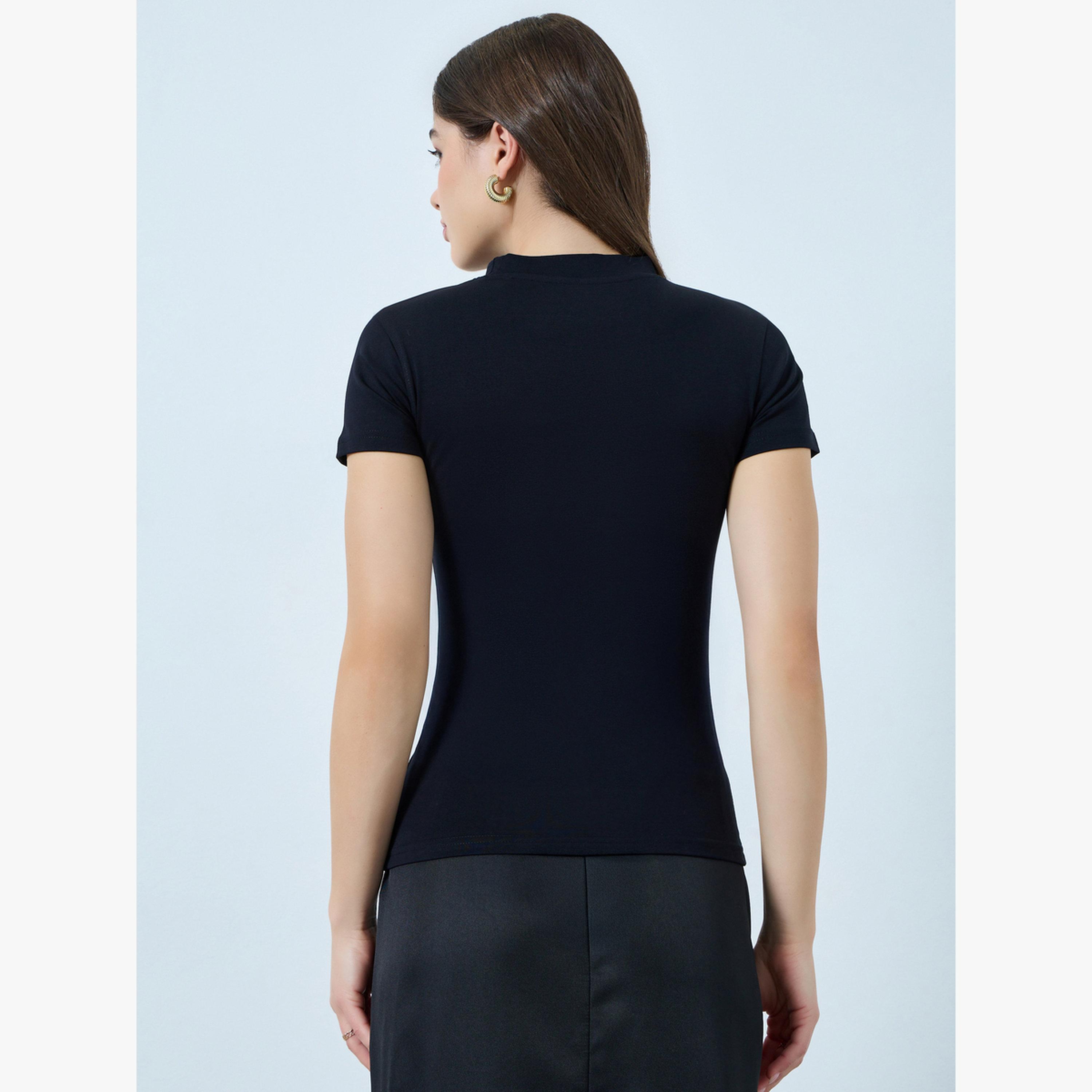 تيشيرت قطن ضيق بأكمام قصيرة-women-clothing-tshirts-image-4