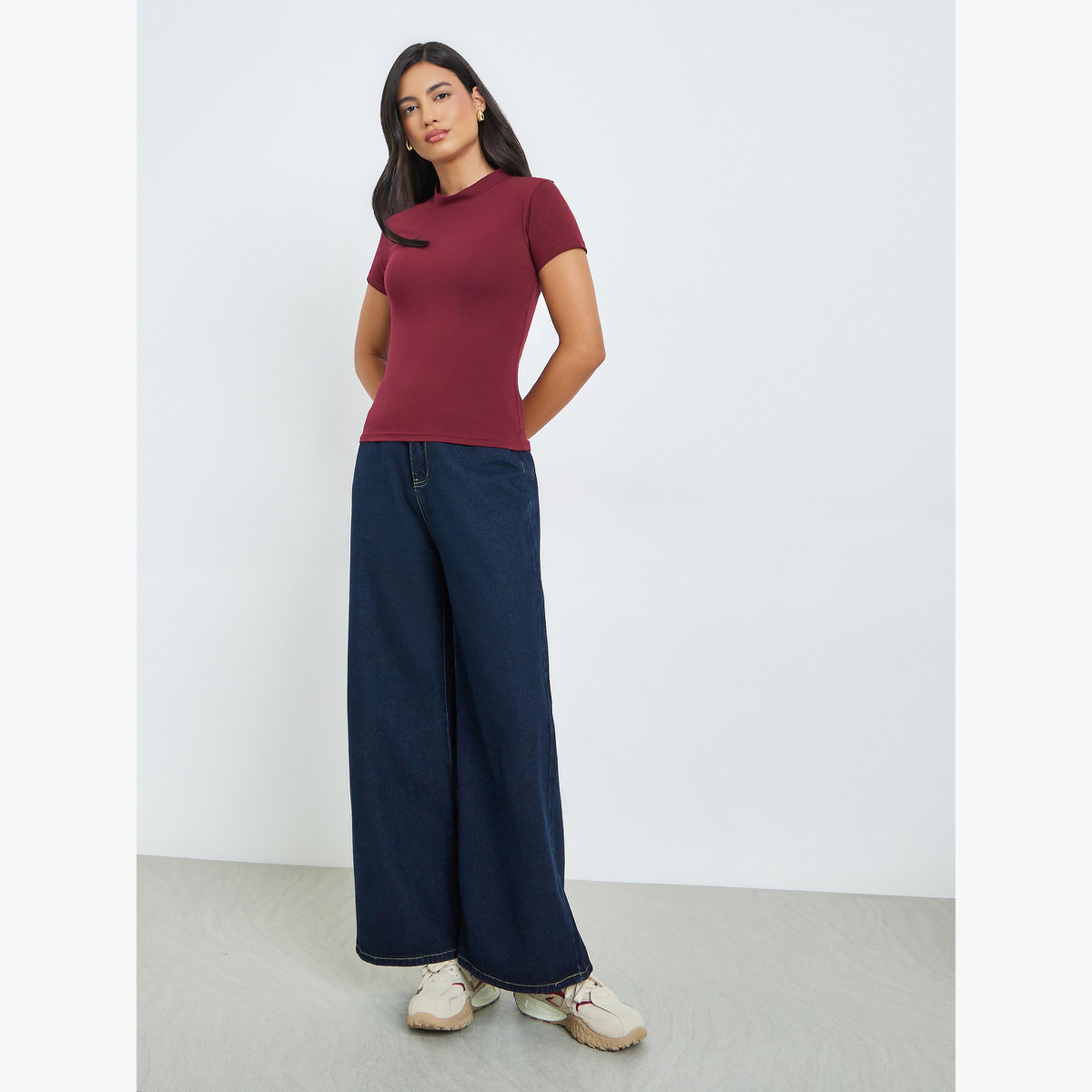 تيشيرت قطن ضيقة مرنة-women-clothing-tshirts-image-2