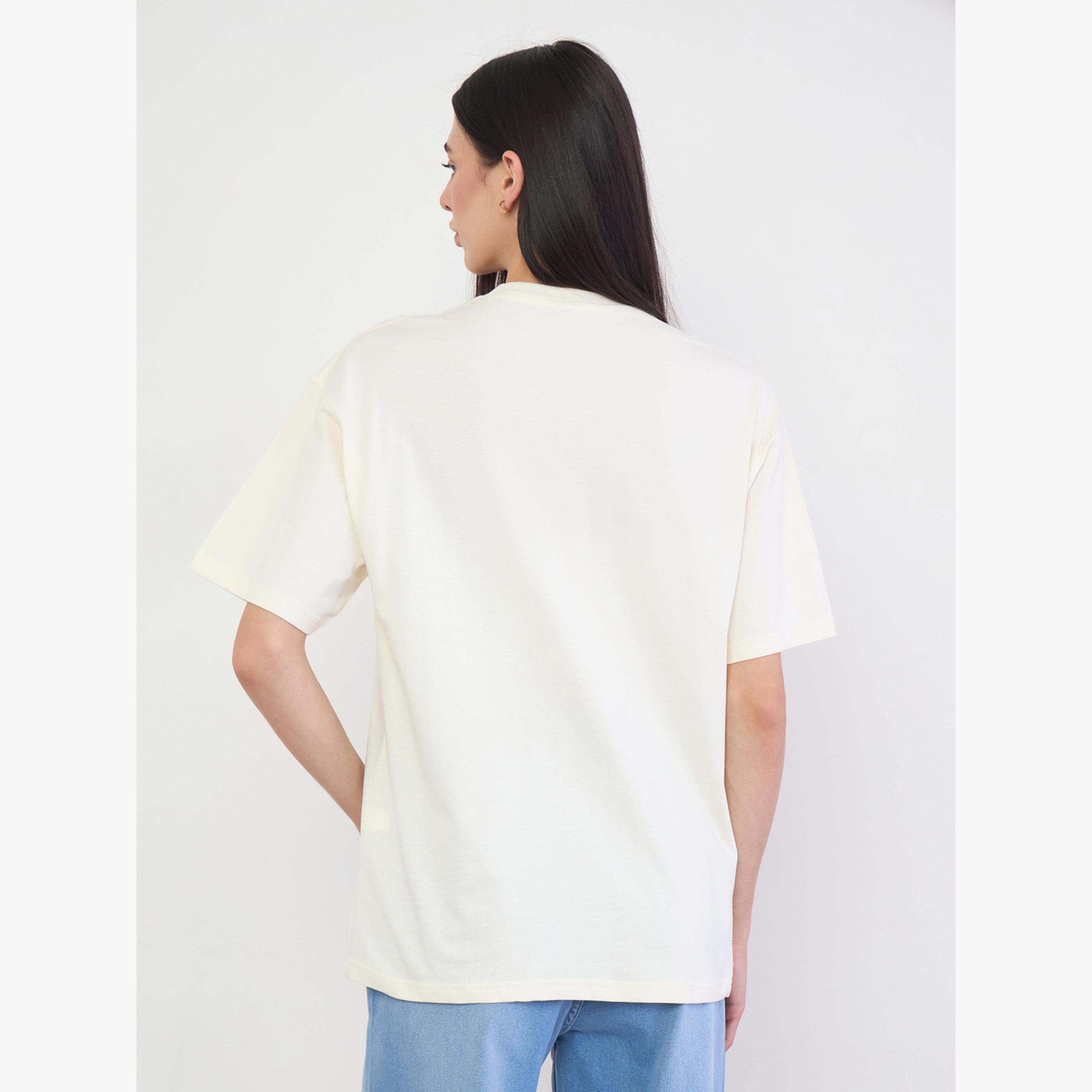 Styli Cream Embroidered Floral Oversized T-Shirt-women-clothing-tshirts-image-4