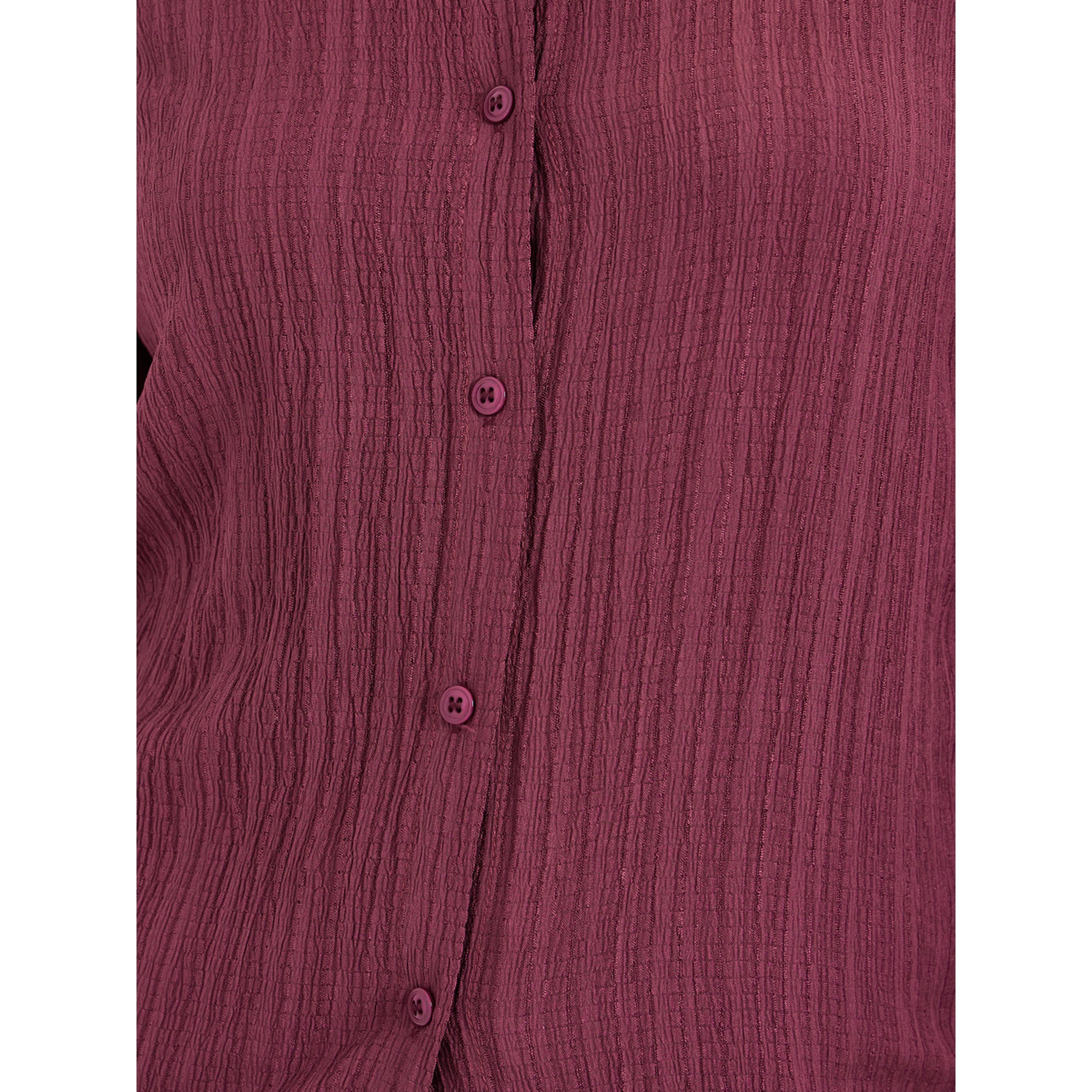 بلوزة كتان بتفاصيل بارزة الملمس وأكمام طويلة-women-clothing-shirtsandblouses-shirts-image-3