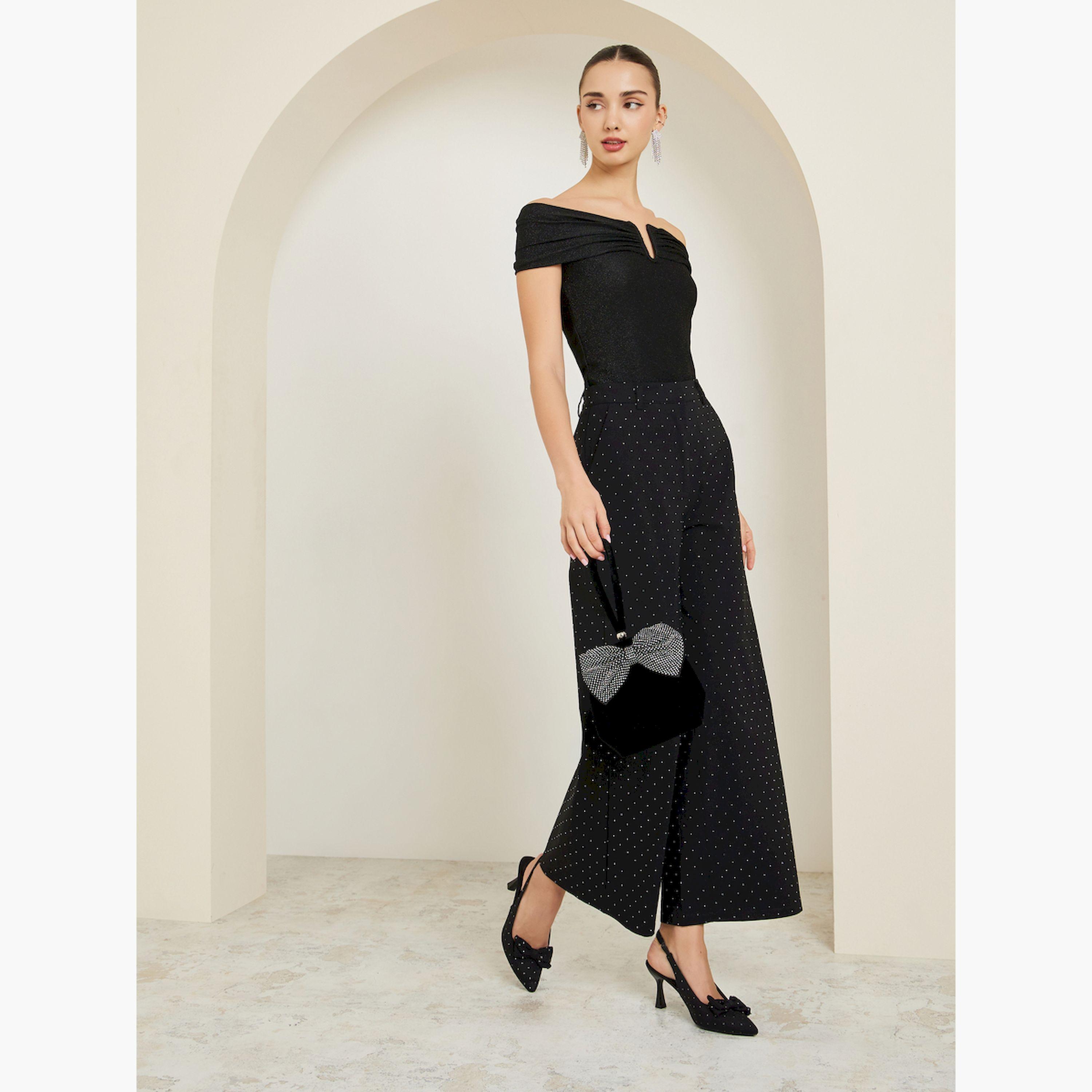 Styli Black Knit Off-Shoulder Top-women-clothing-shirtsandblouses-blouses-image-2