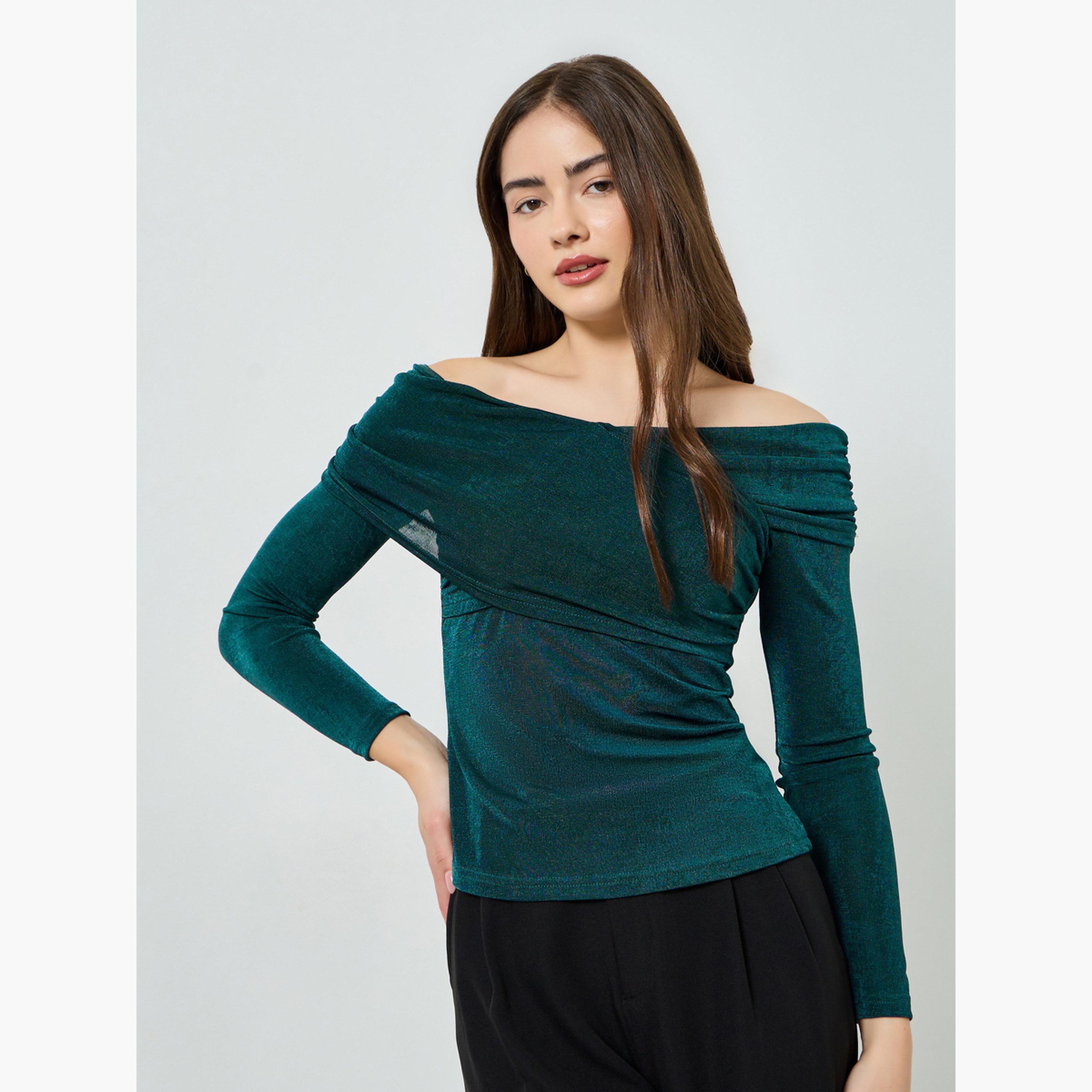 بلوزة محبوكة بأكتاف مكشوفة-women-clothing-shirtsandblouses-blouses-image-1
