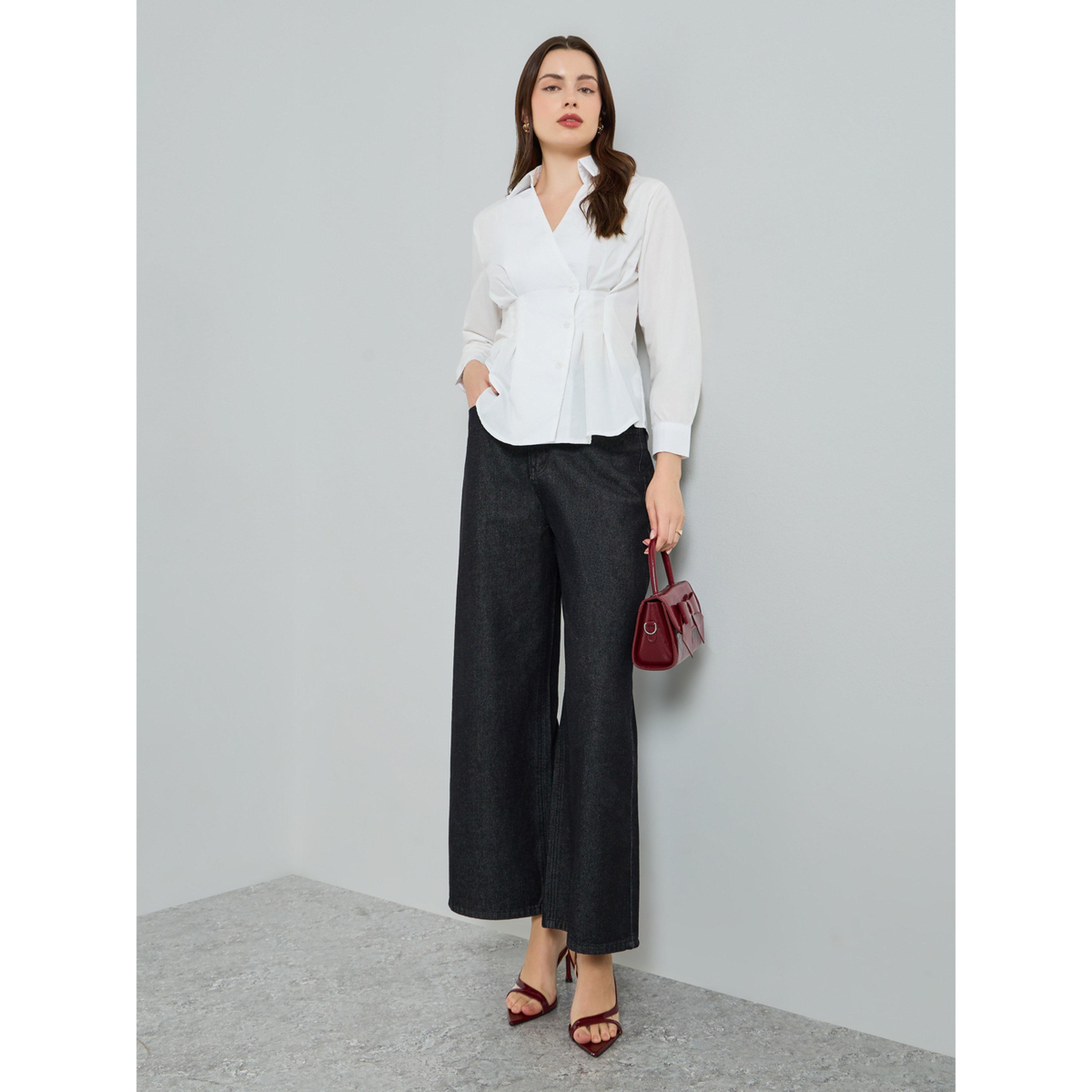 بلوزة لف بأزرار لون أوف وايت-women-clothing-shirtsandblouses-blouses-image-2