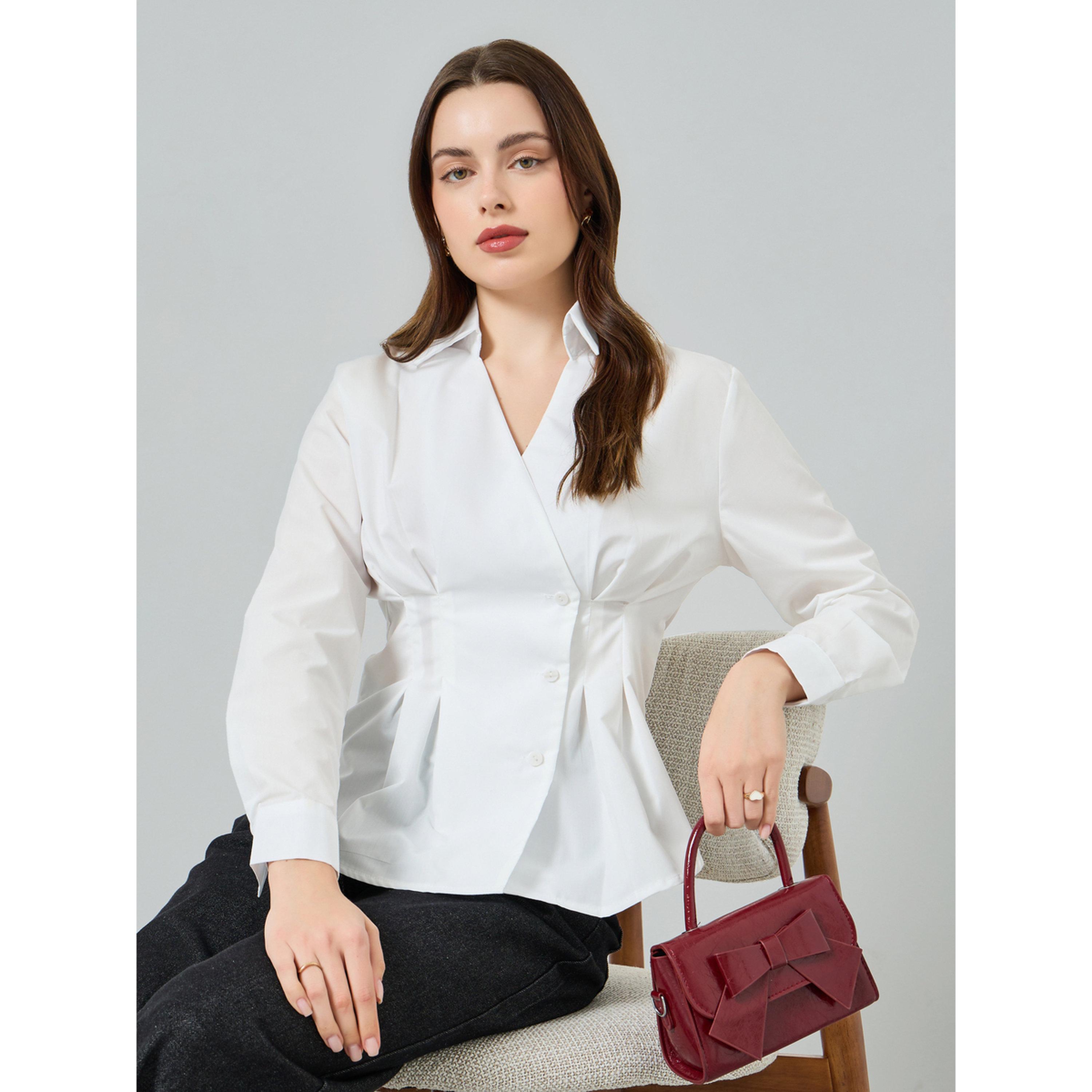 بلوزة لف بأزرار لون أوف وايت-women-clothing-shirtsandblouses-blouses-image-3
