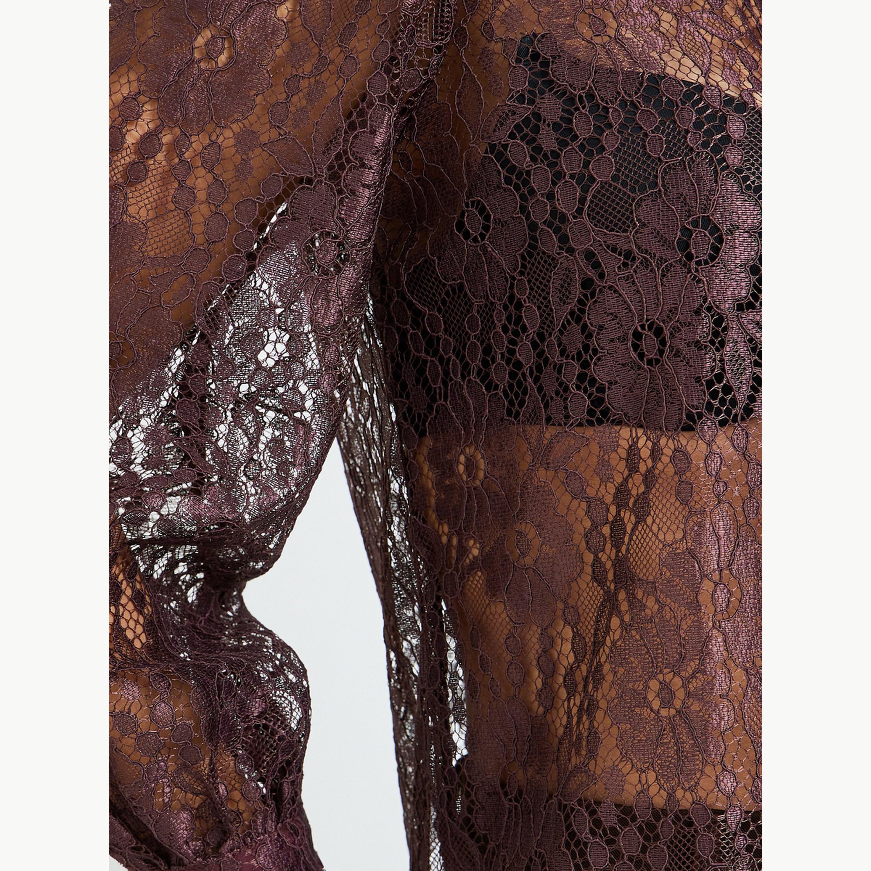 Styli Brown Lace Long Sleeve Shirt-women-clothing-shirtsandblouses-shirts-image-5