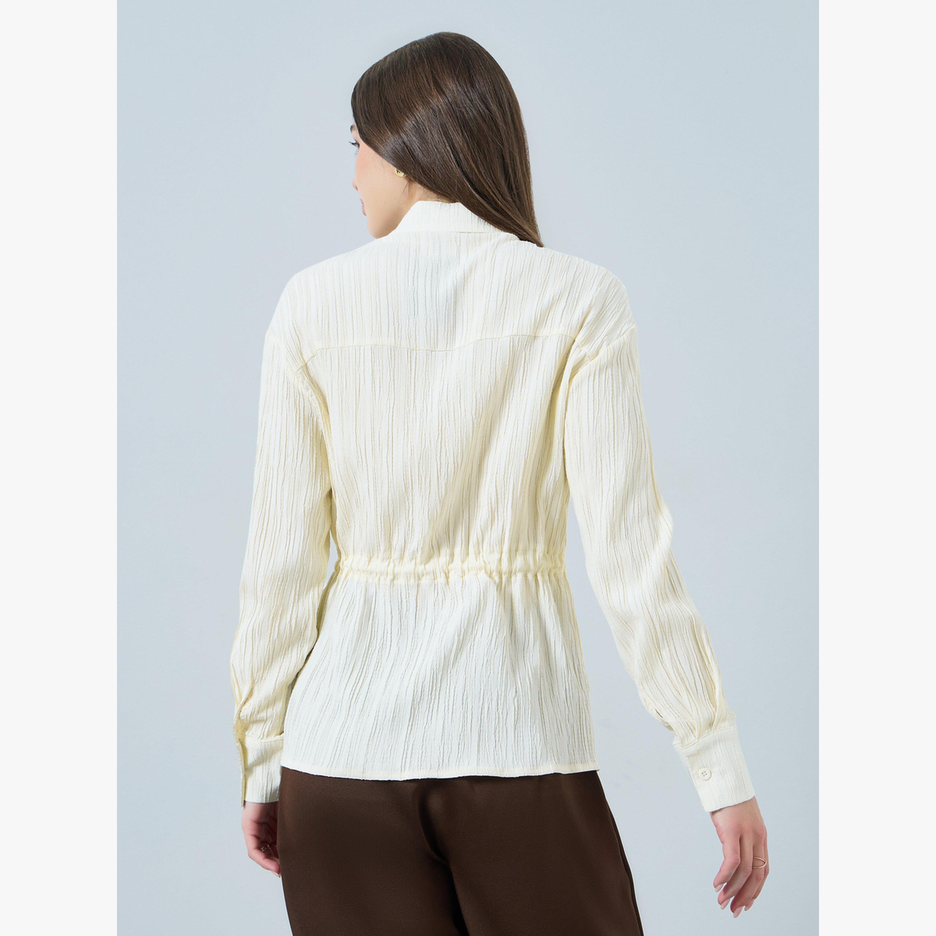 بلوزة بأكمام طويلة مع رباط سحب عند الخصر-women-clothing-shirtsandblouses-blouses-image-3