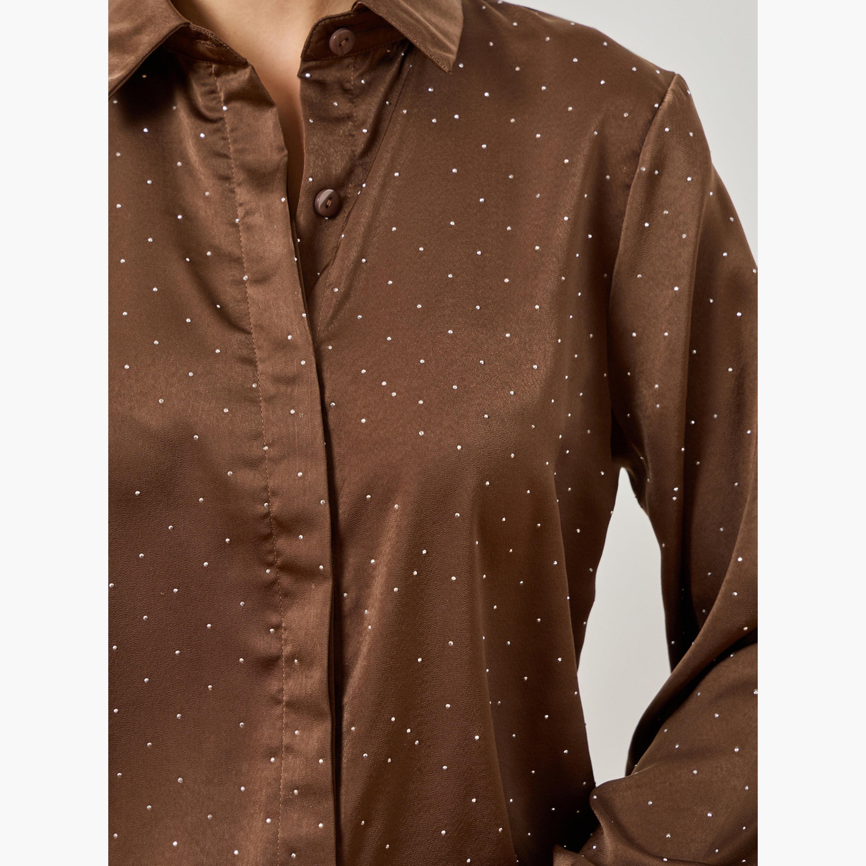 بلوزة ساتان منمقة-women-clothing-shirtsandblouses-shirts-image-4