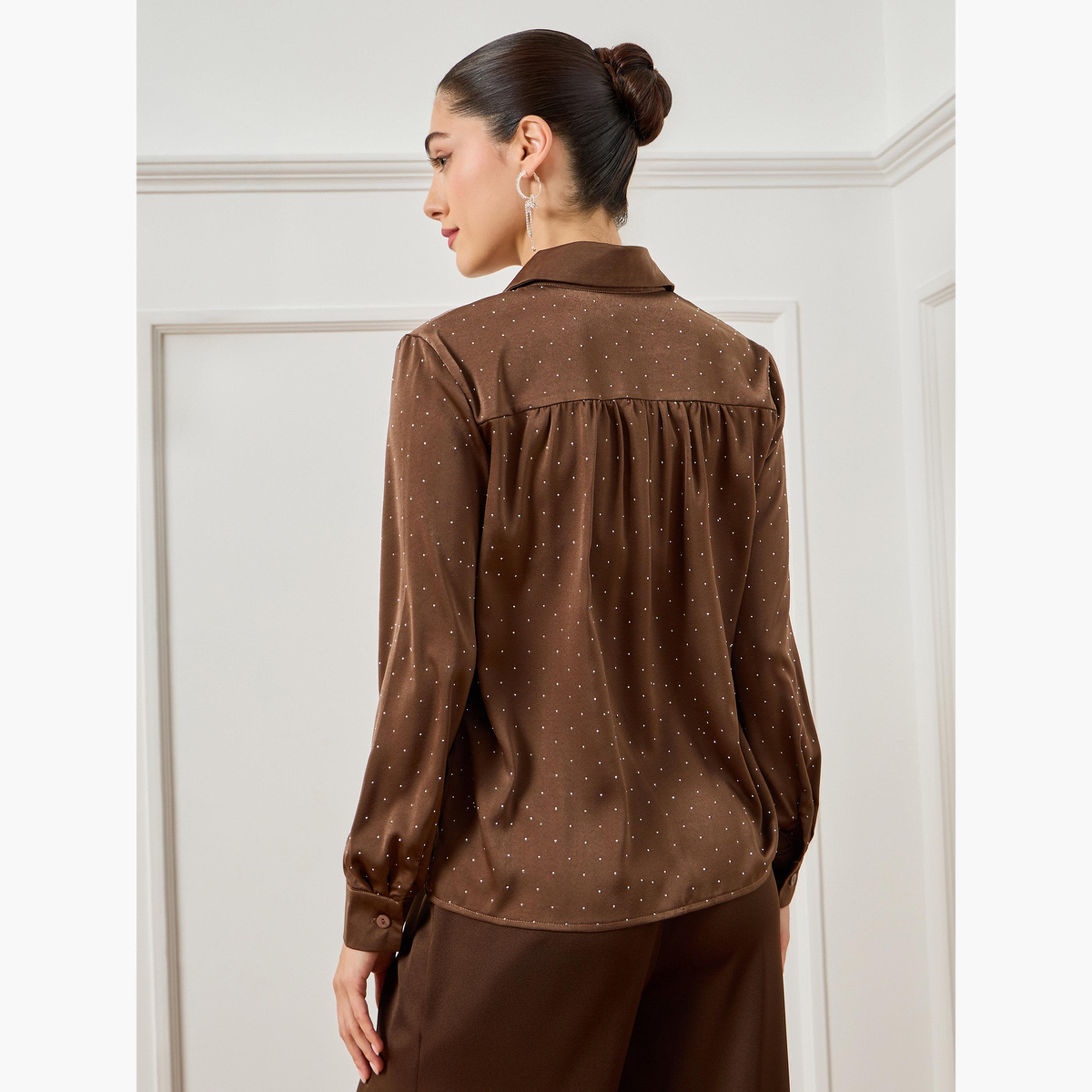 بلوزة ساتان منمقة-women-clothing-shirtsandblouses-shirts-image-5