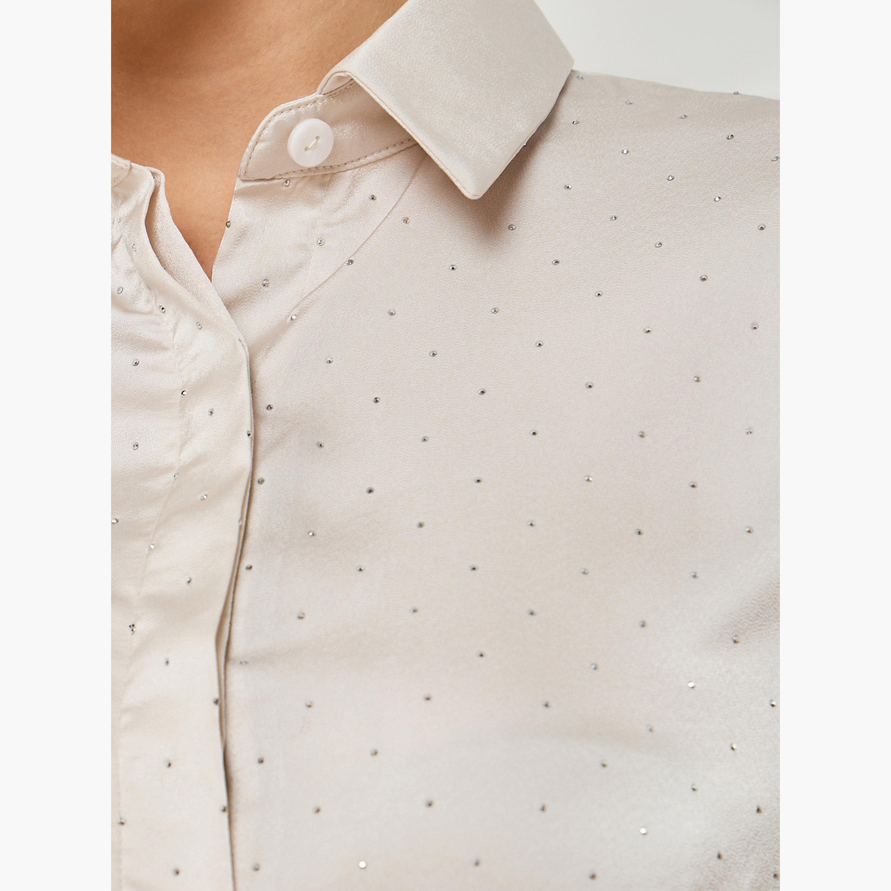 Styli Women Off-White Embellished Satin Shirt-women-clothing-shirtsandblouses-shirts-image-5