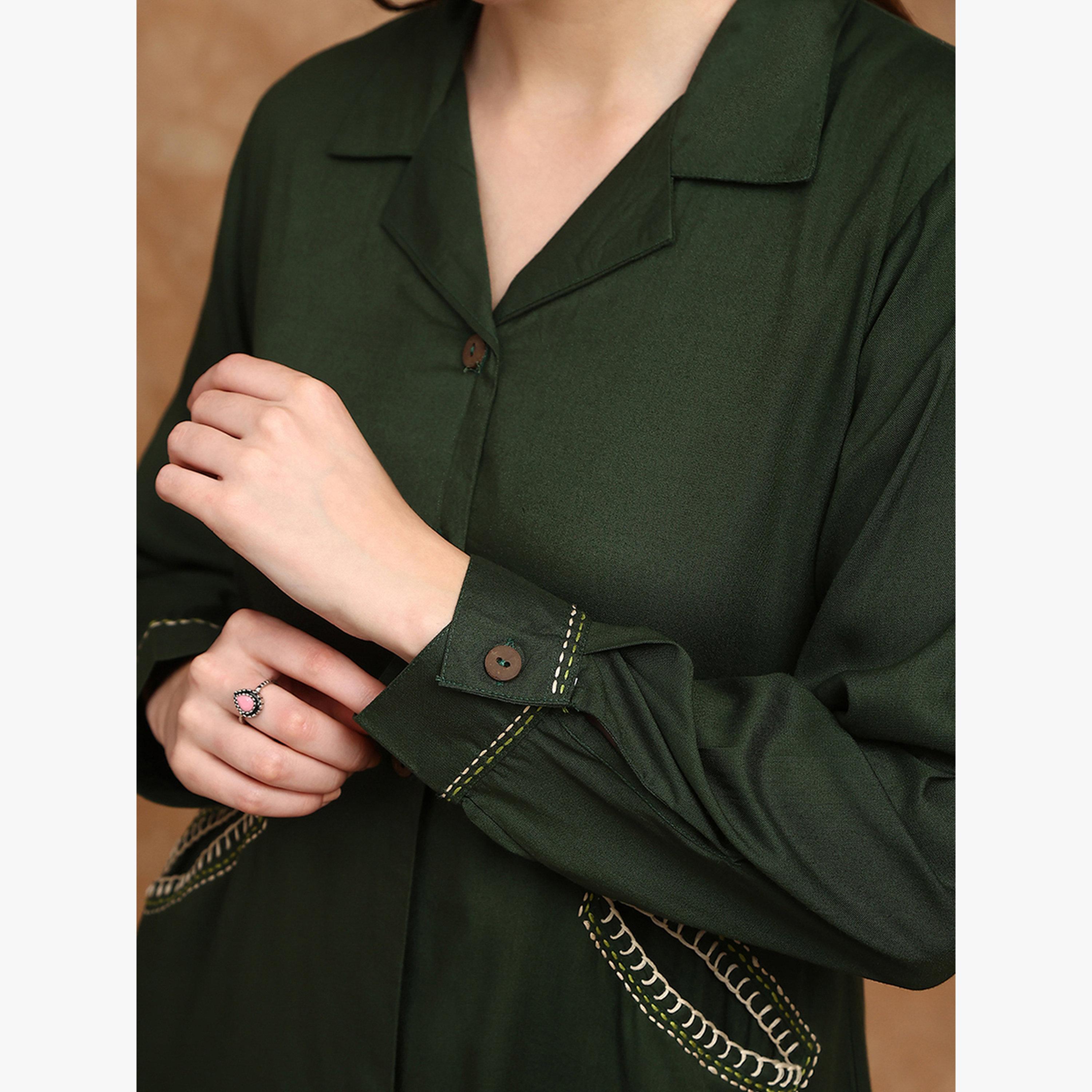 Globus X Styli Embroidered Detail Pocket Shirt Style Tunic and Trousers Co-Ords-women-clothing-coordsets-image-4