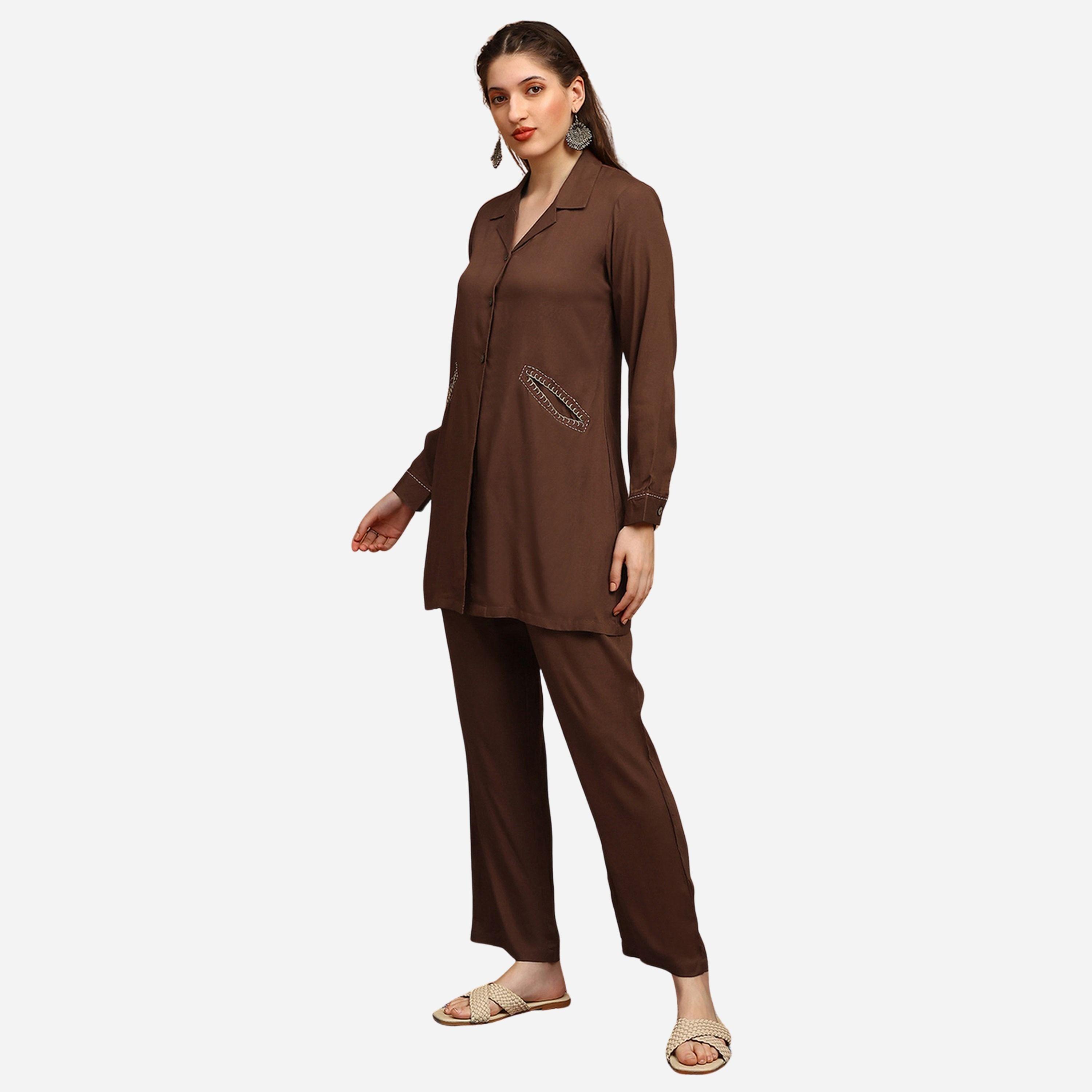 غلوبوص × ستايلي - طقم نسائي طويل بلوزة وبنطال-women-clothing-coordsets-image-2