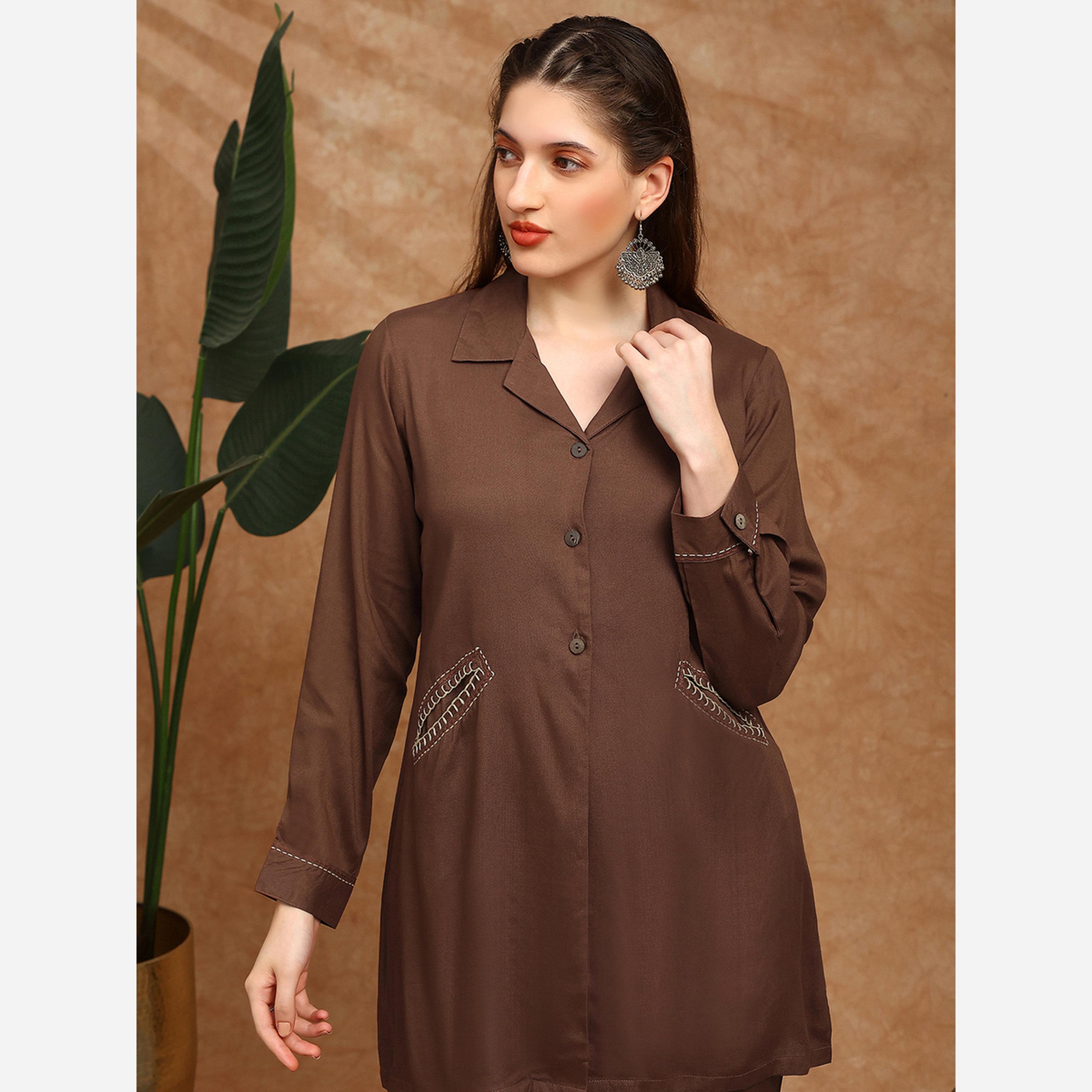 Globus X Styli Women Longline Shirt Style Tunic and Trousers Co-Ords-women-clothing-coordsets-image-4