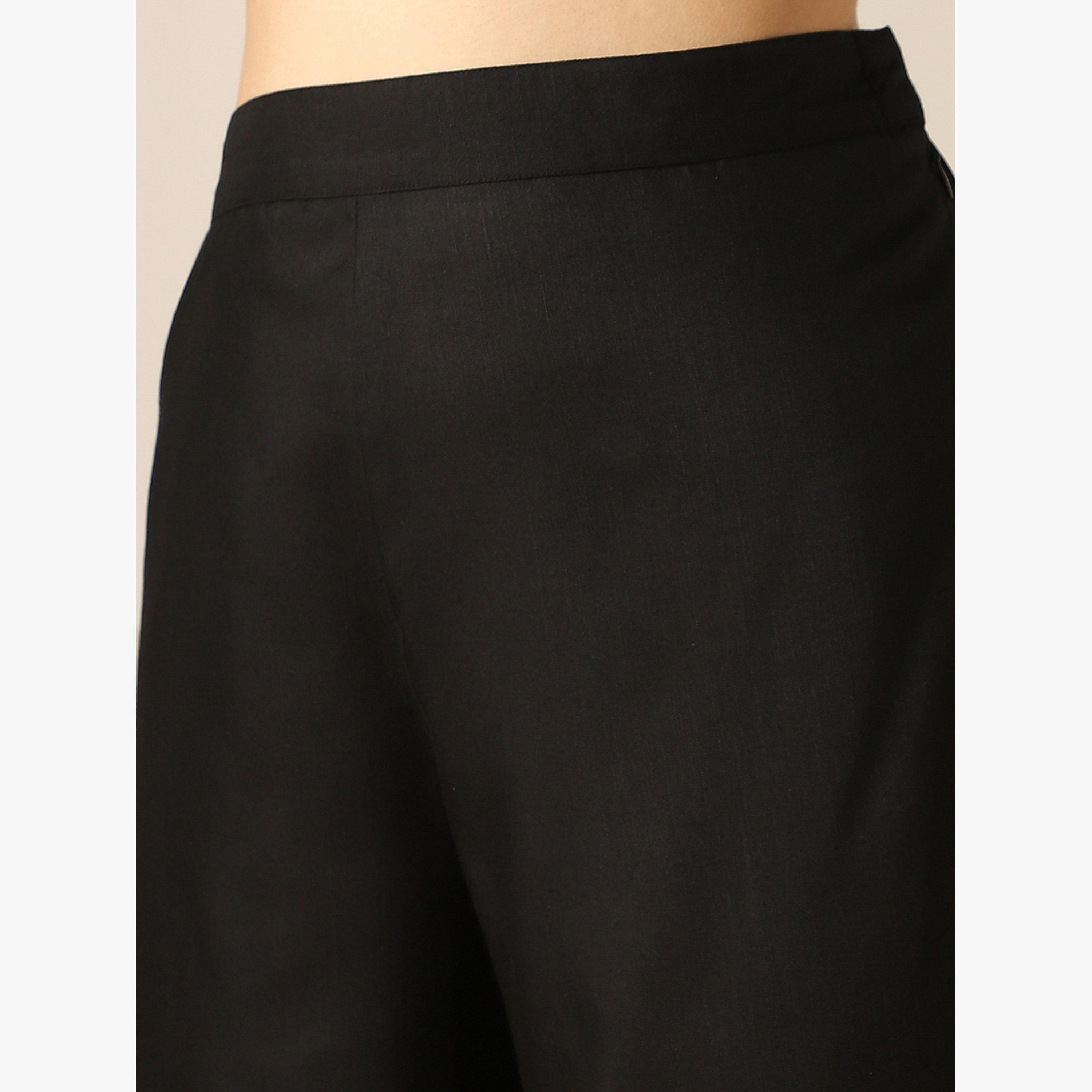 Globus X Styli Black Solid Shirt and Trousers Co-Ords-women-clothing-coordsets-image-5
