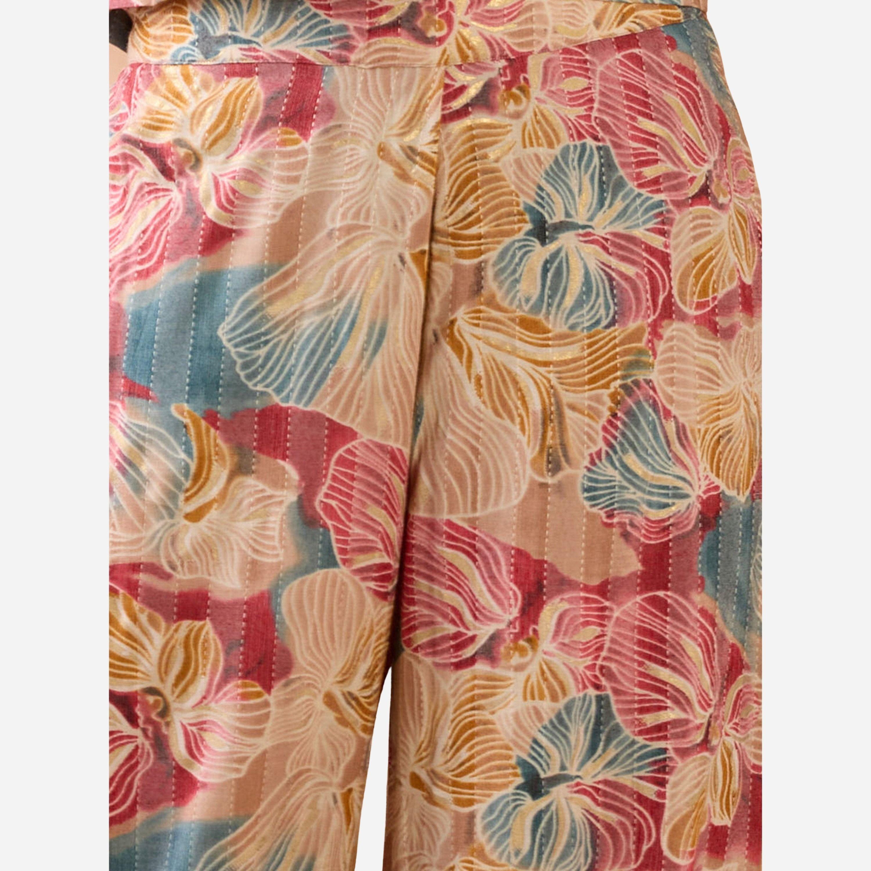 غلوبوص × ستايلي - طقم قميص وبنطال طبعة أزهار متعددة ياقة مدببة-women-clothing-coordsets-image-5